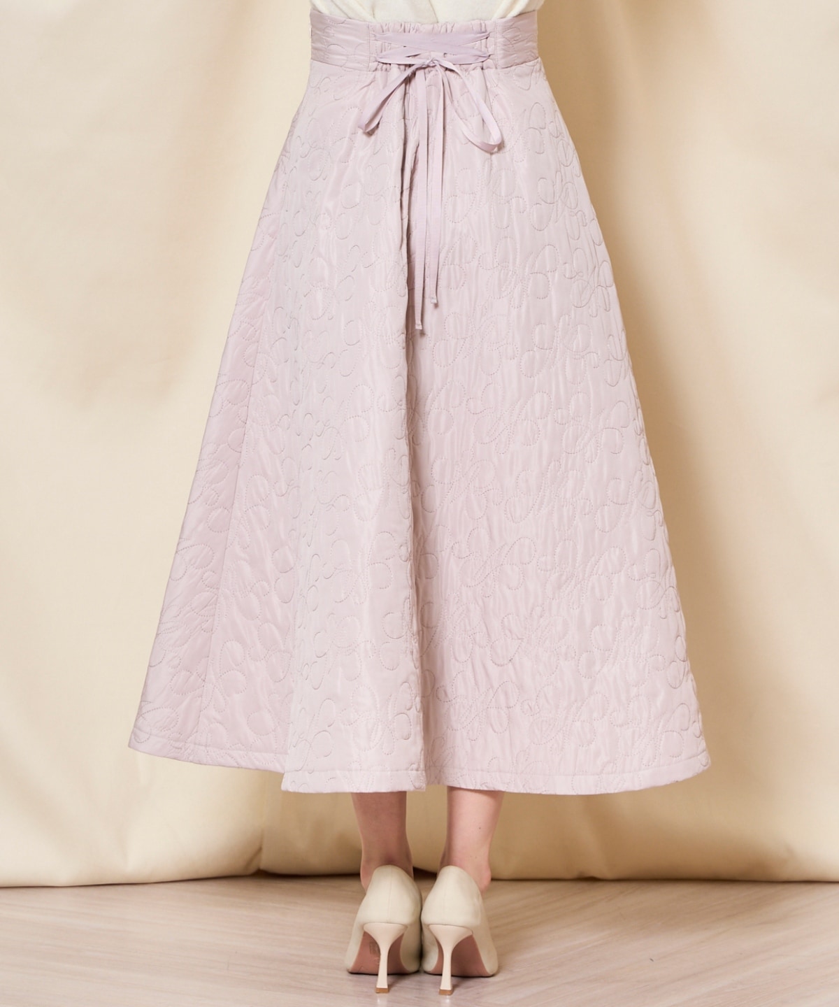 キルティングボリュームフレアスカート