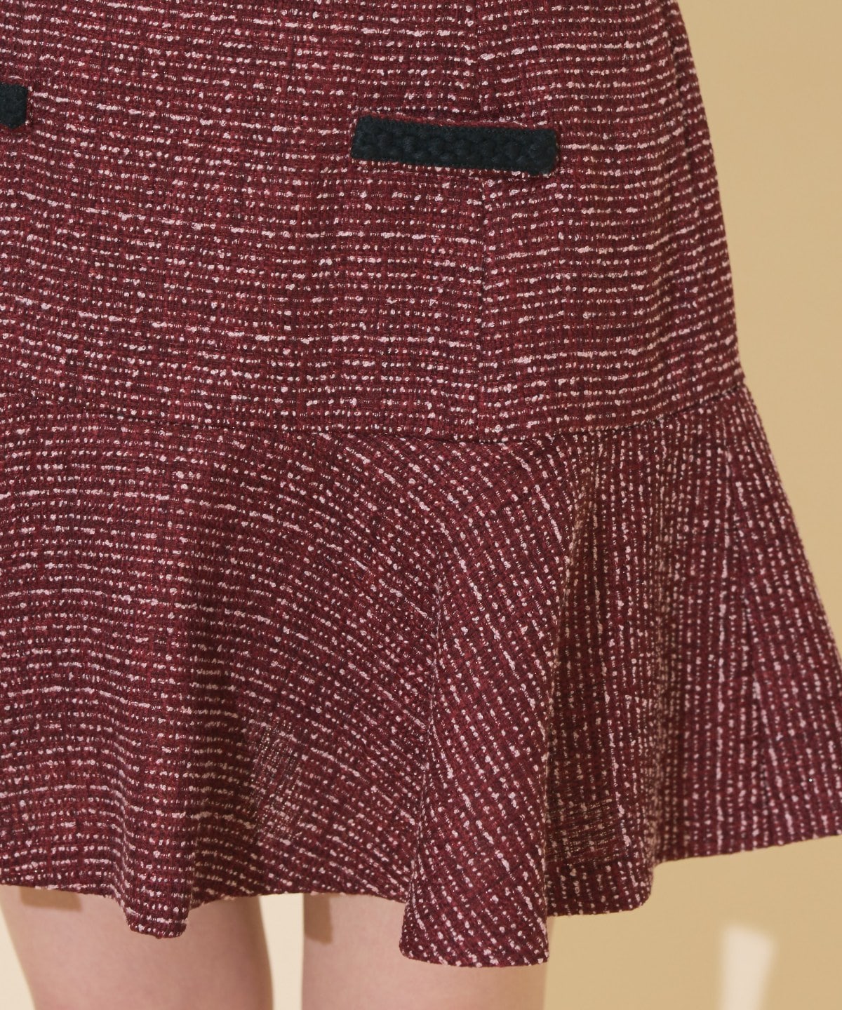 ブレードデザインツイードミニスカート