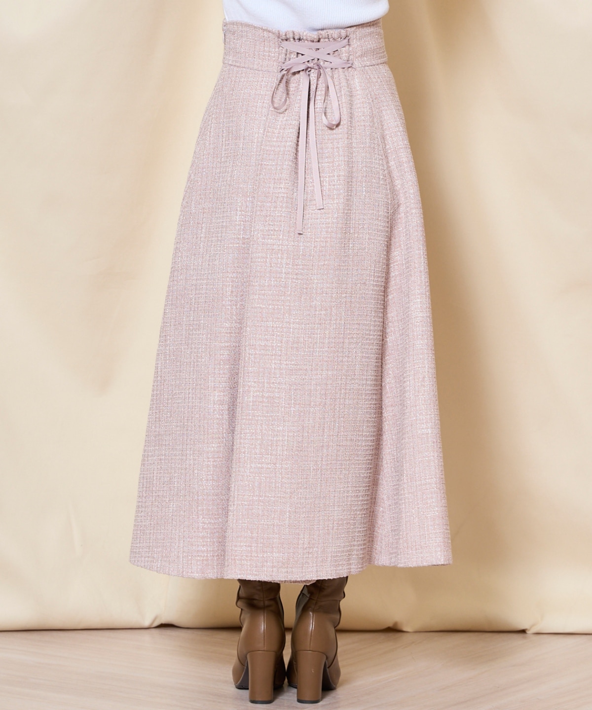 【ツイードセットアップシリーズ】ツイードフレアスカート