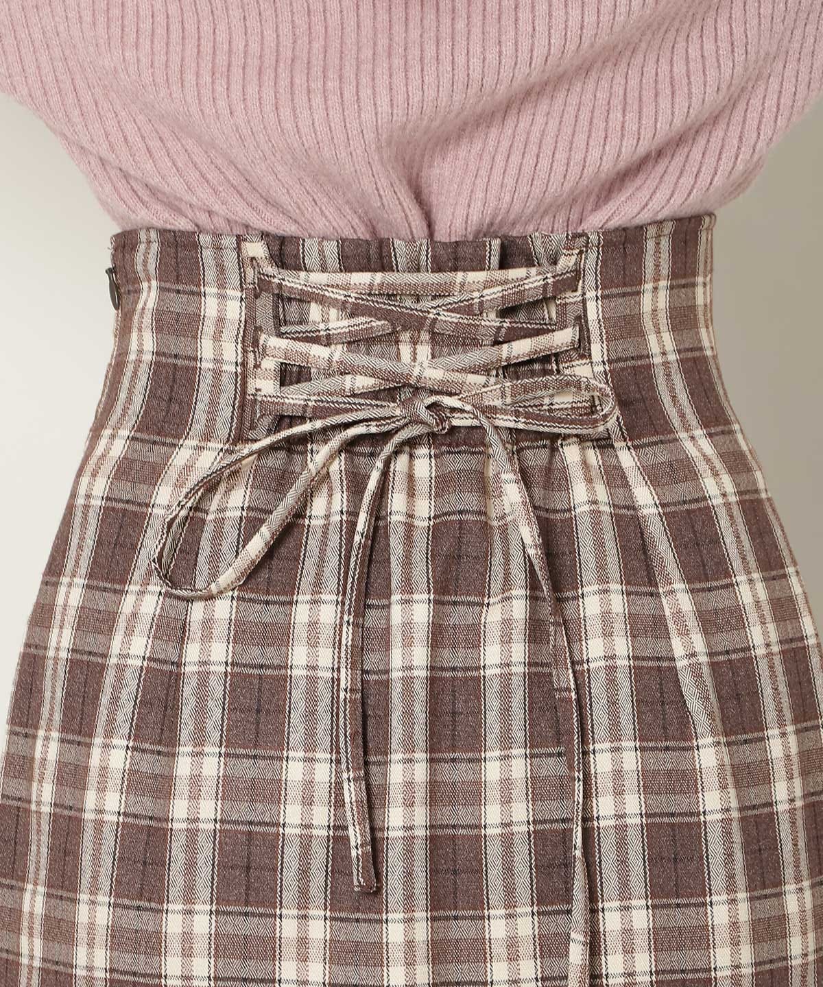 スリットデザインラッフルハイウエストスカート