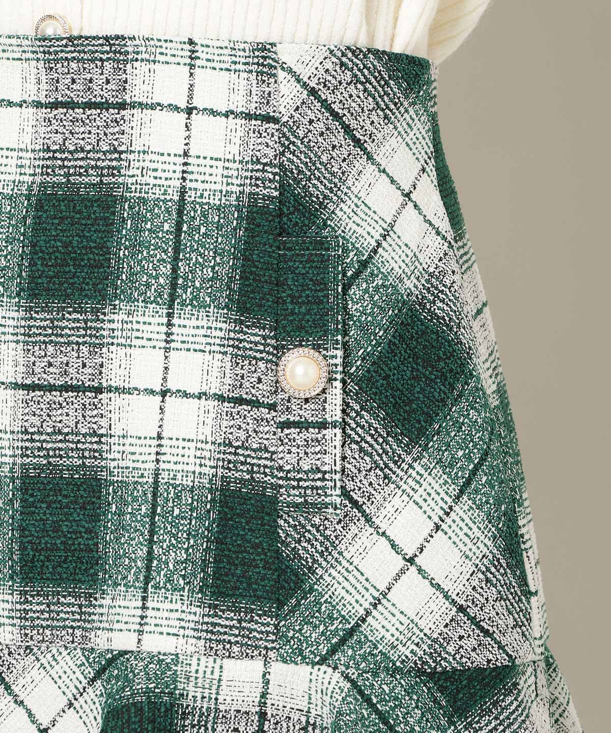 ヘムフレアツイードミニスカート