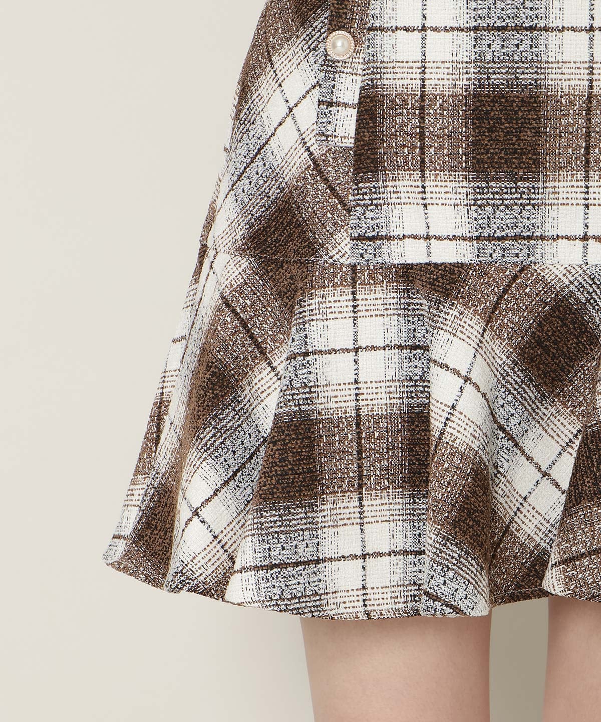 ヘムフレアツイードミニスカート