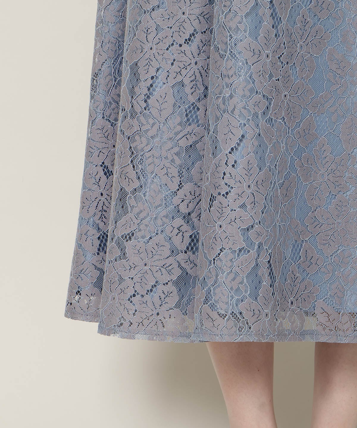 肩リボンパイピングレースワンピース