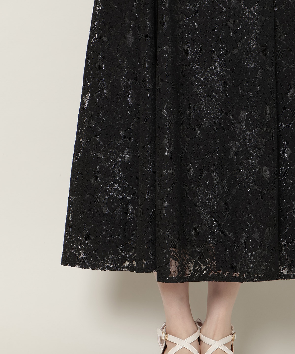 肩リボンパイピングレースワンピース