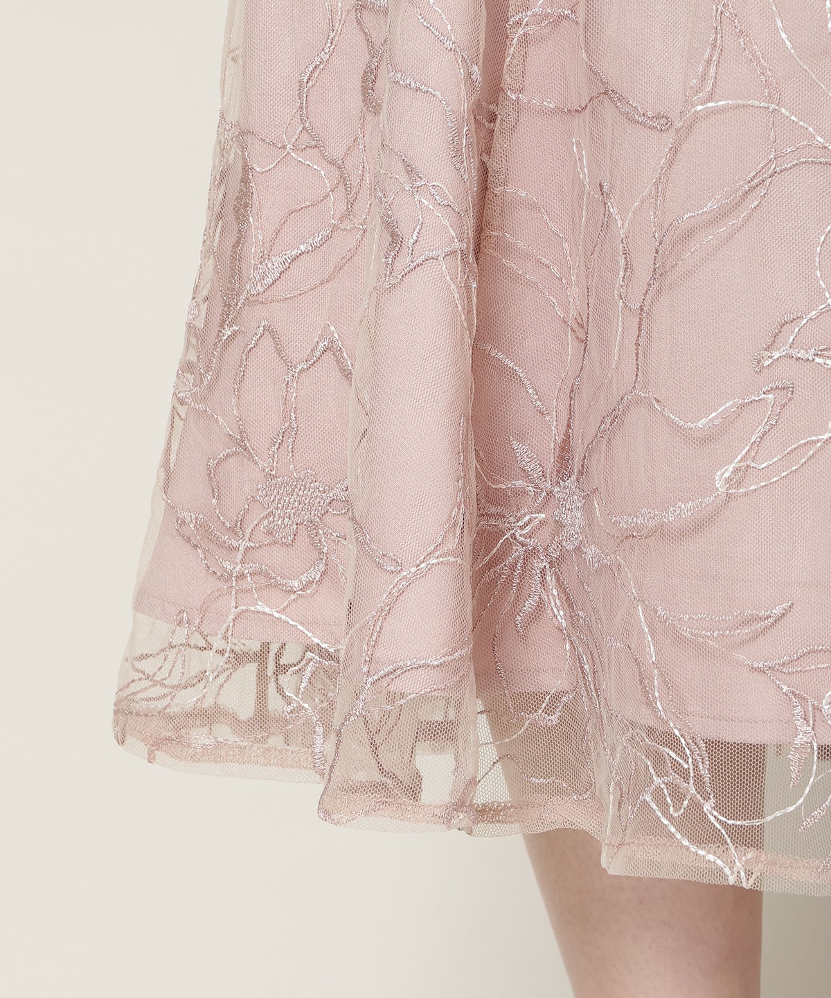 刺繍レースアシンメトリーマーメイドワンピース