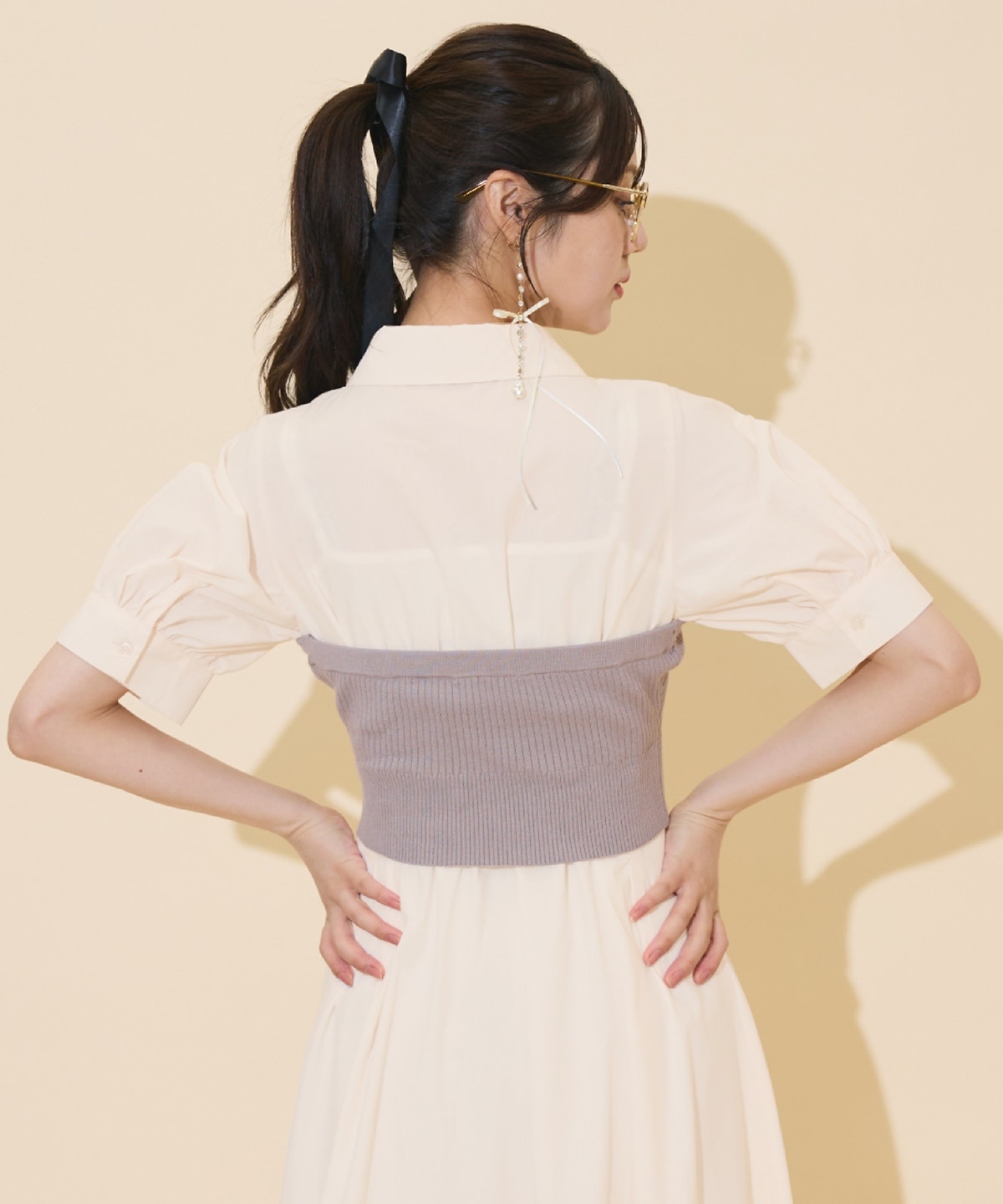 ビスチェレイヤードタックシャツワンピース