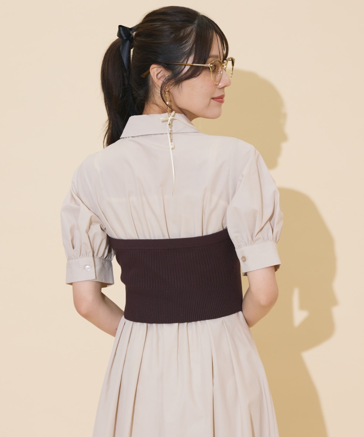 ビスチェレイヤードタックシャツワンピース