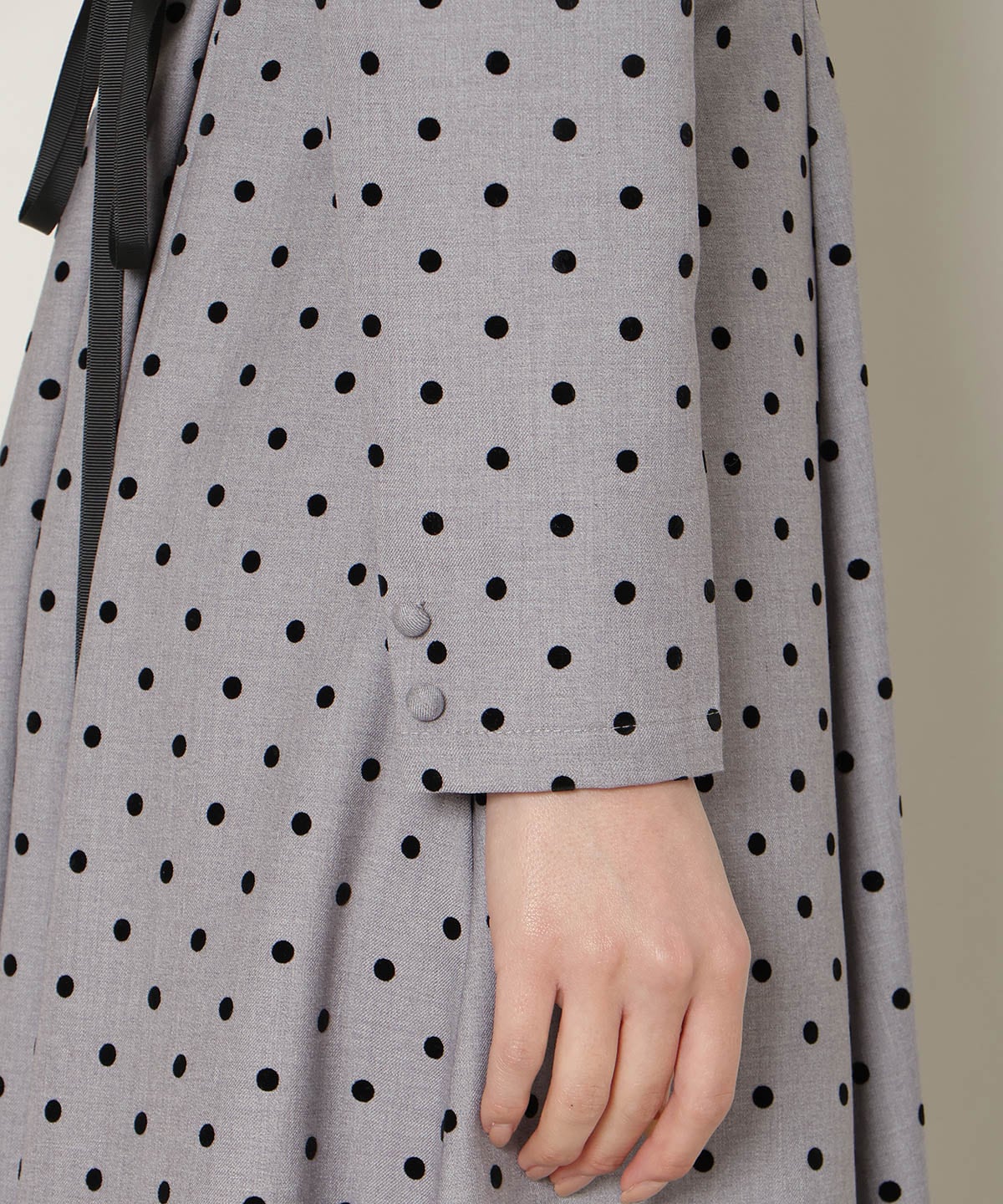 ドットフロッキーフレアワンピース