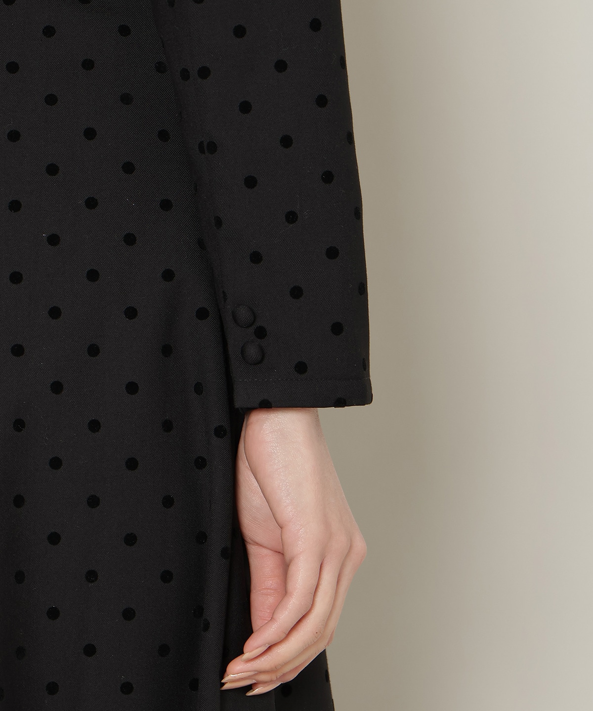 ドットフロッキーフレアワンピース