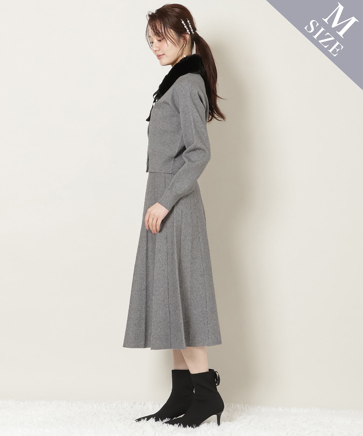 【11/21(fri)10時発売】ファーティペット付きニットSETUP