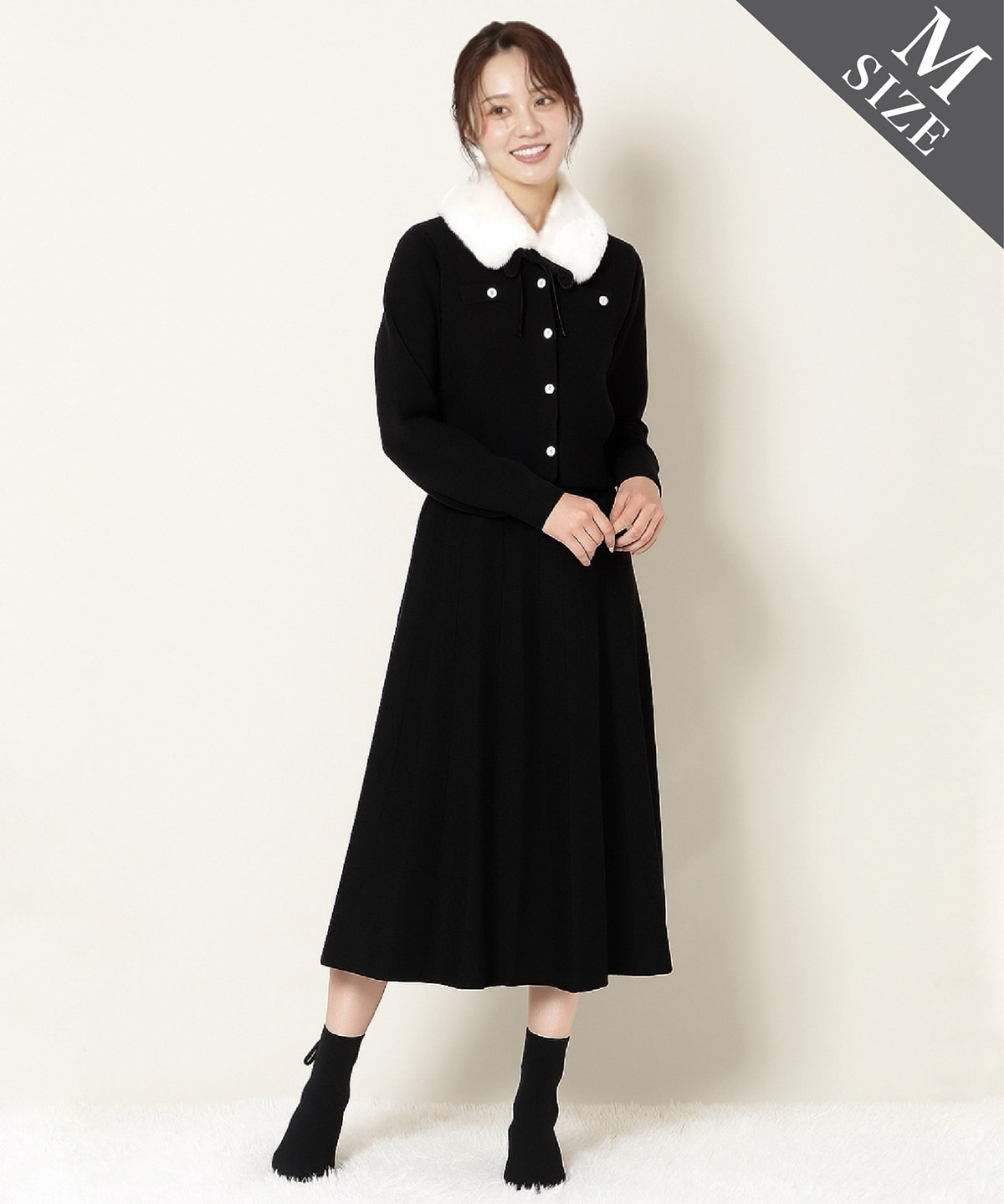 【11/21(fri)10時発売】ファーティペット付きニットSETUP