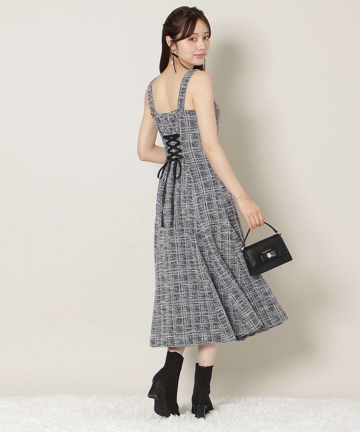 【12/5(fri)10時発売】カットツイードワンピース×フェザーニットSET