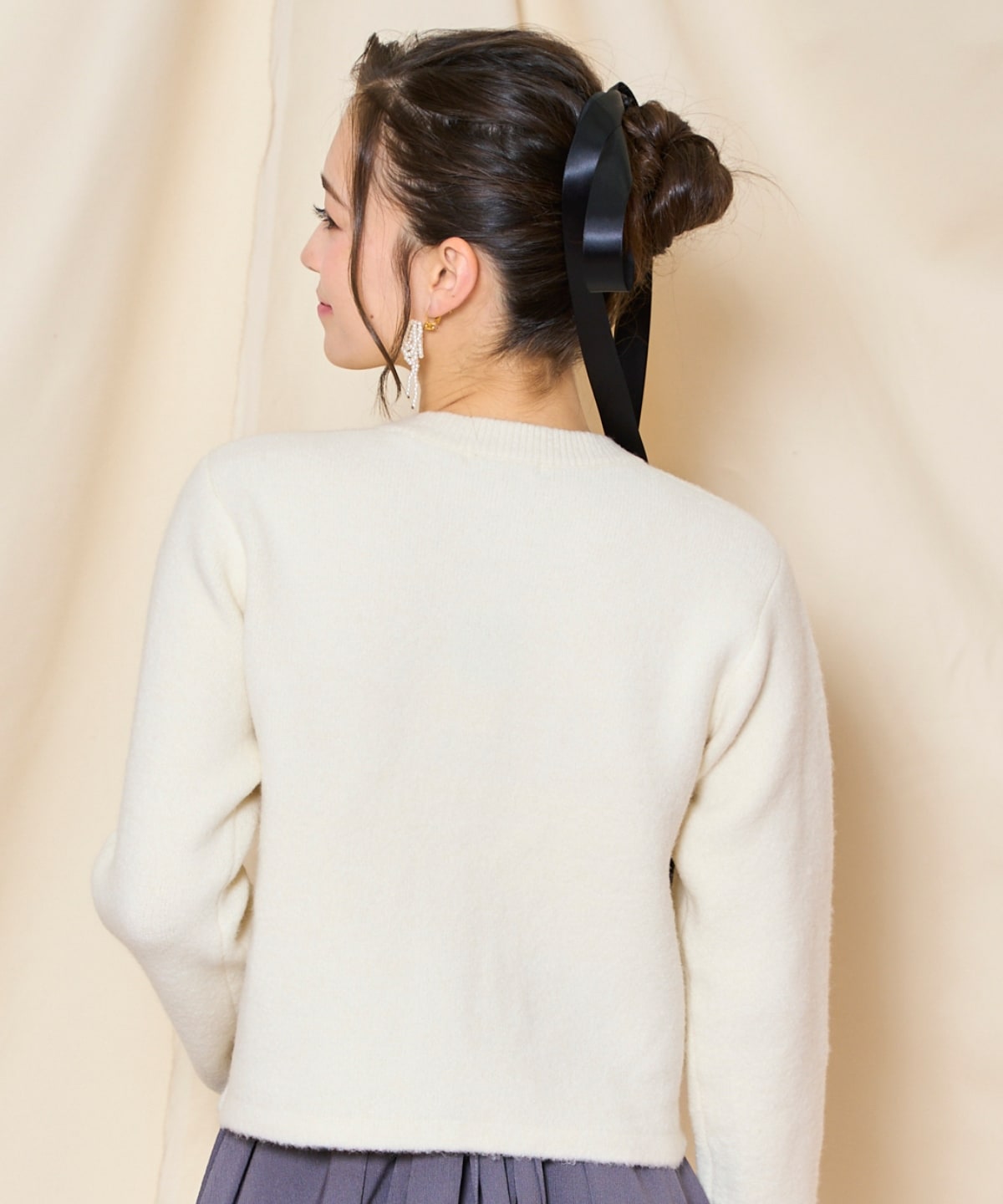 【再入荷予約受付中】モヘアライクニットジャケット