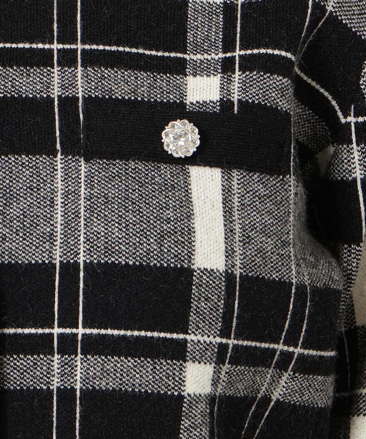 【新色追加】チェック柄ファーカフスカーディガン