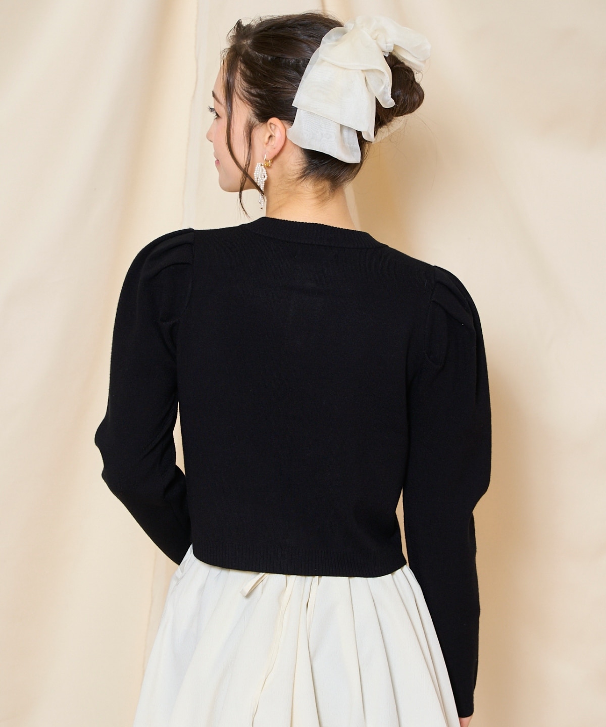 タックスリーブニットカーディガン