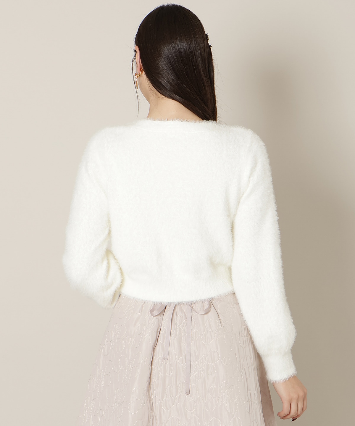 【1/1(thu)10時発売 New Year's Item】リボンボタンフェザーカーディガン