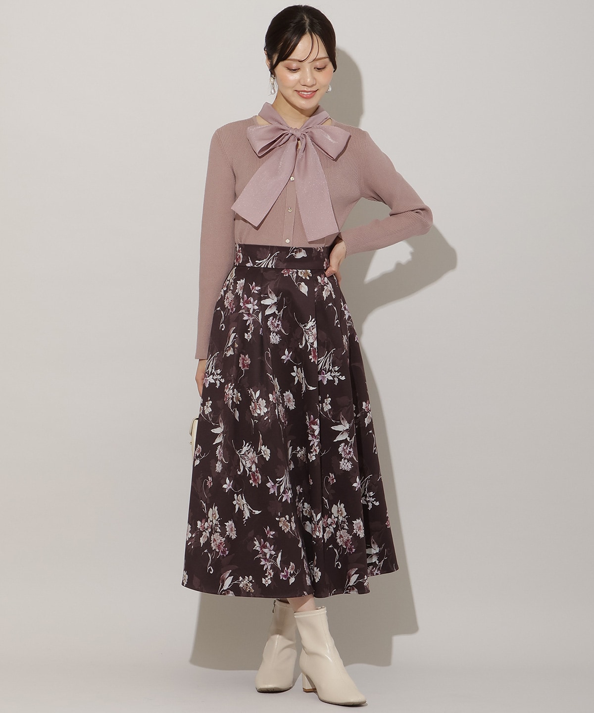 シアーリボンニット