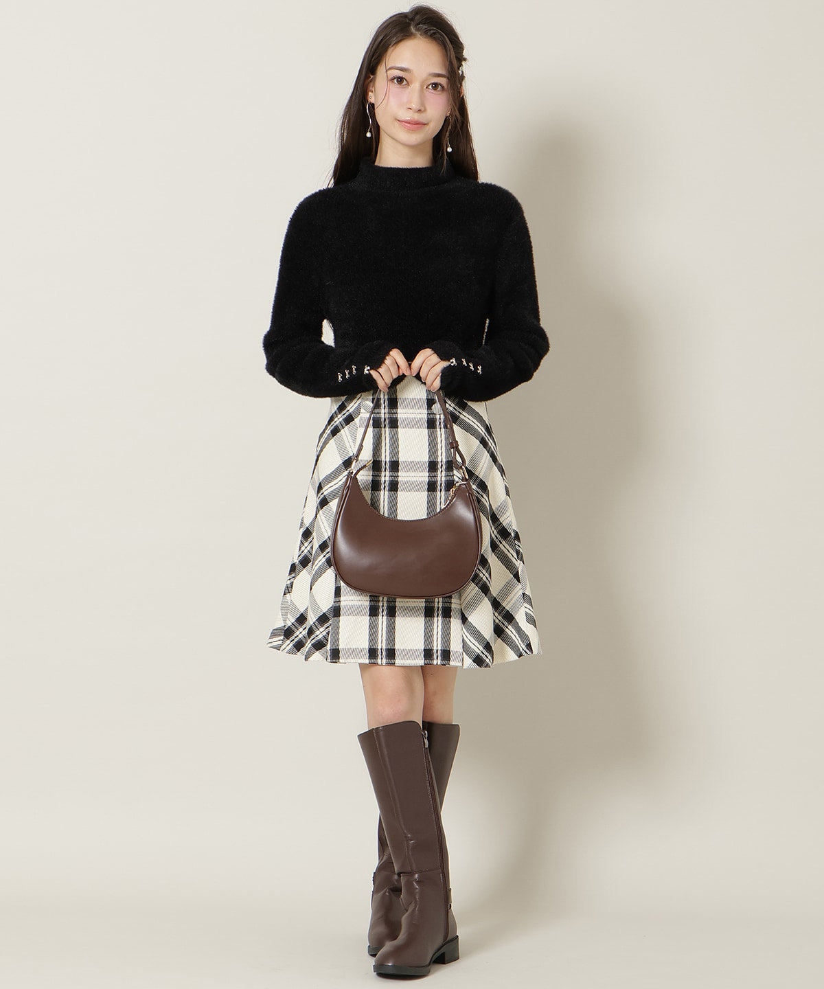 FOXライクヤーンタートルネックプルオーバー