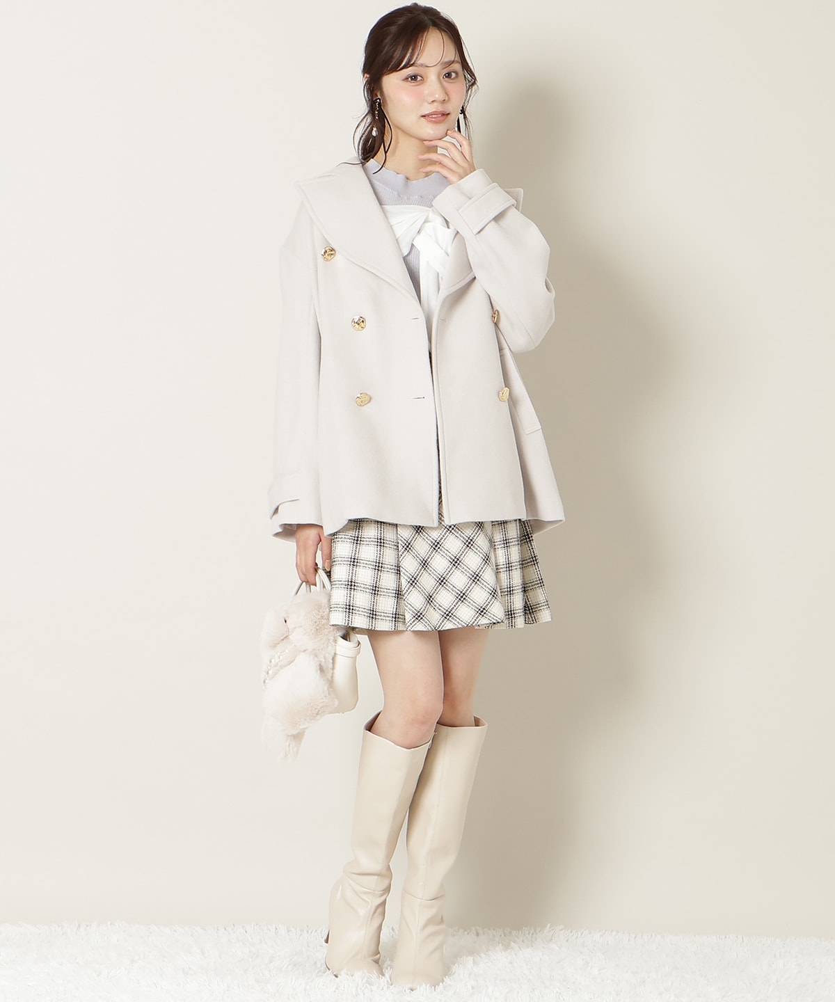 リボンビスチェドッキングリブニット