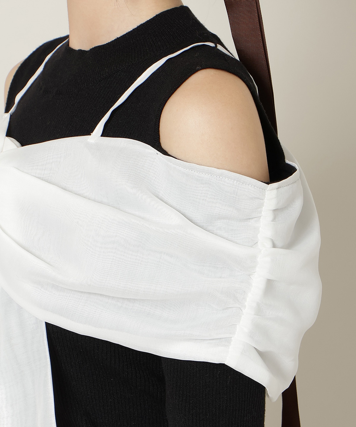 リボンビスチェドッキングリブニット