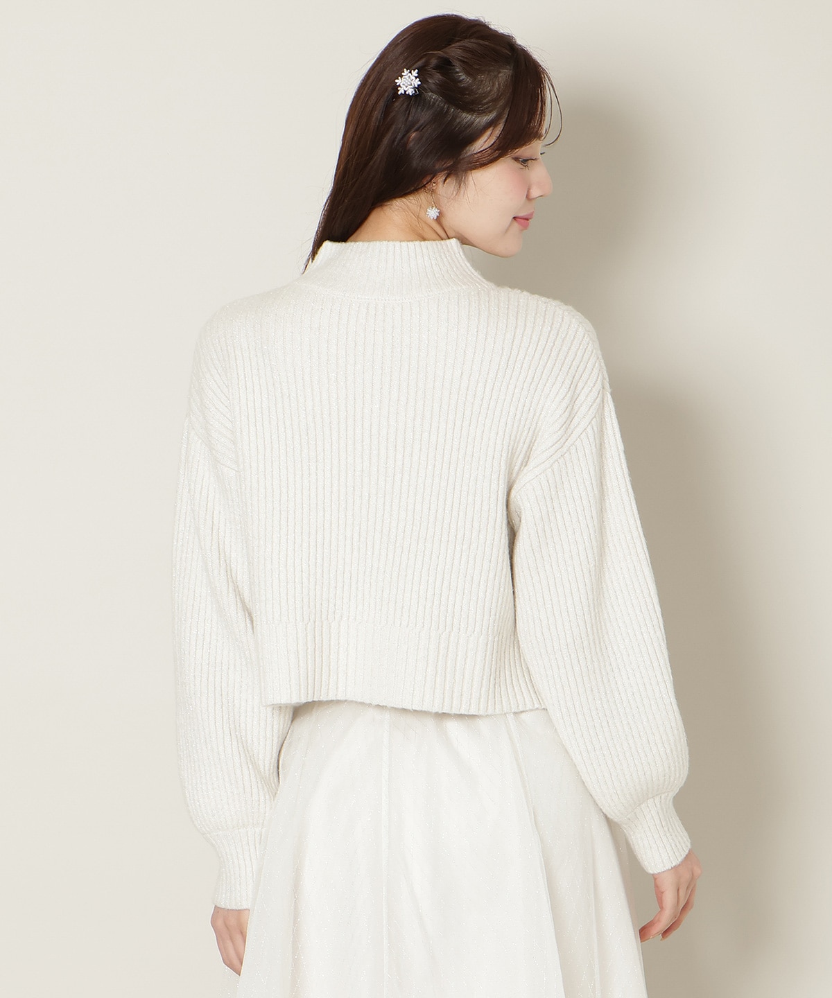 【12/5(fri)10時発売】ブローチ付きクロップドラメニット