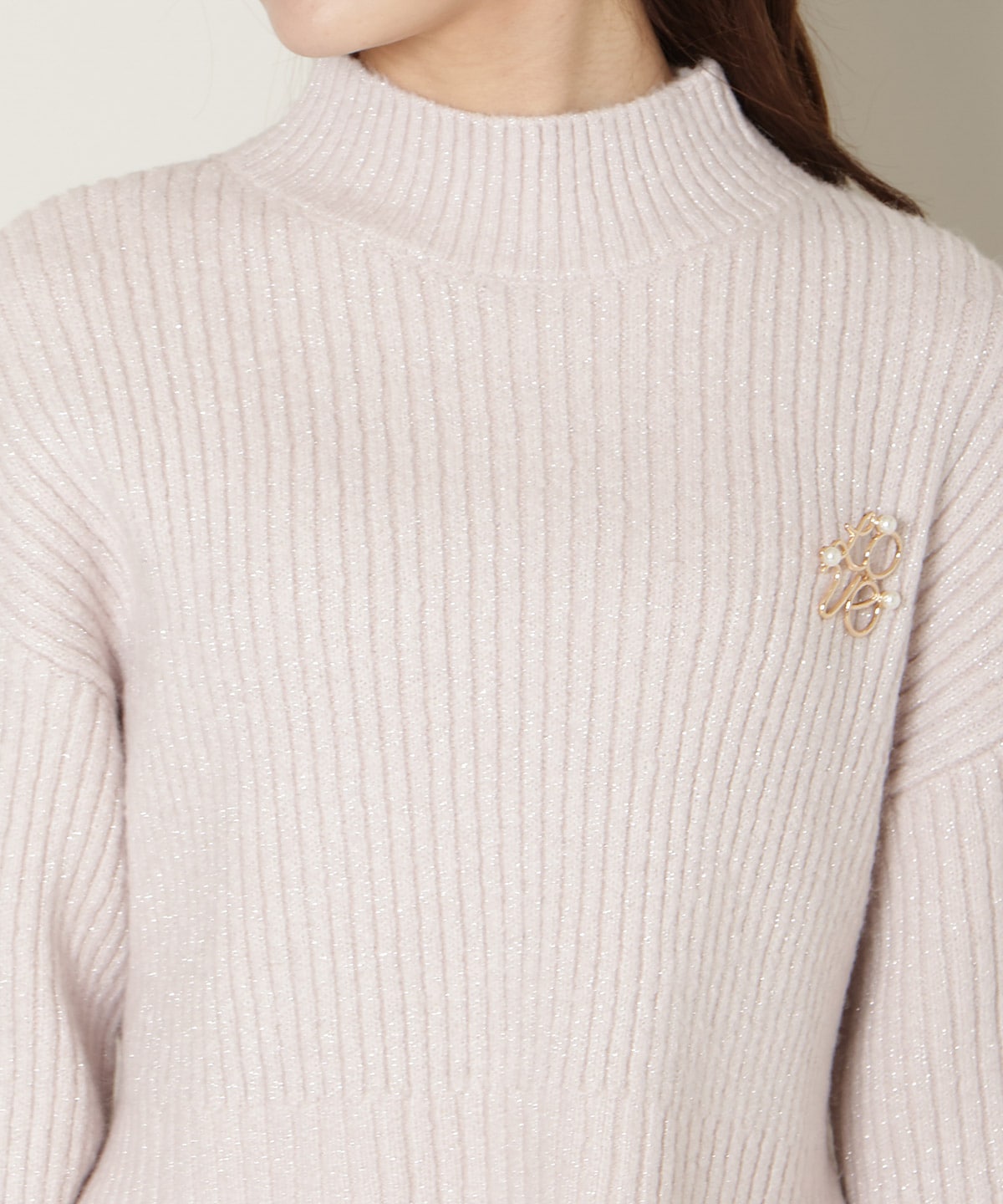 【12/5(fri)10時発売】ブローチ付きクロップドラメニット