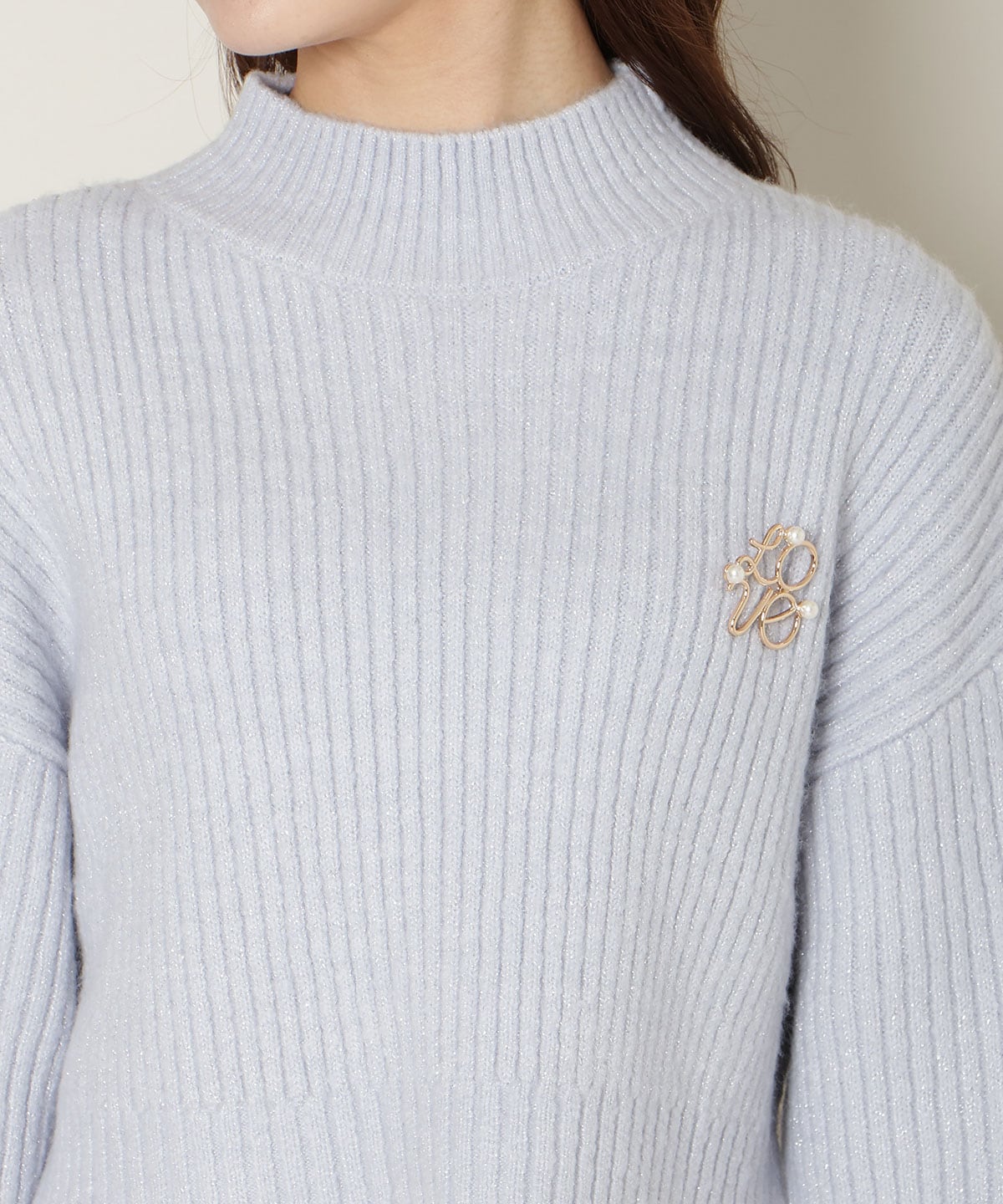 【12/5(fri)10時発売】ブローチ付きクロップドラメニット