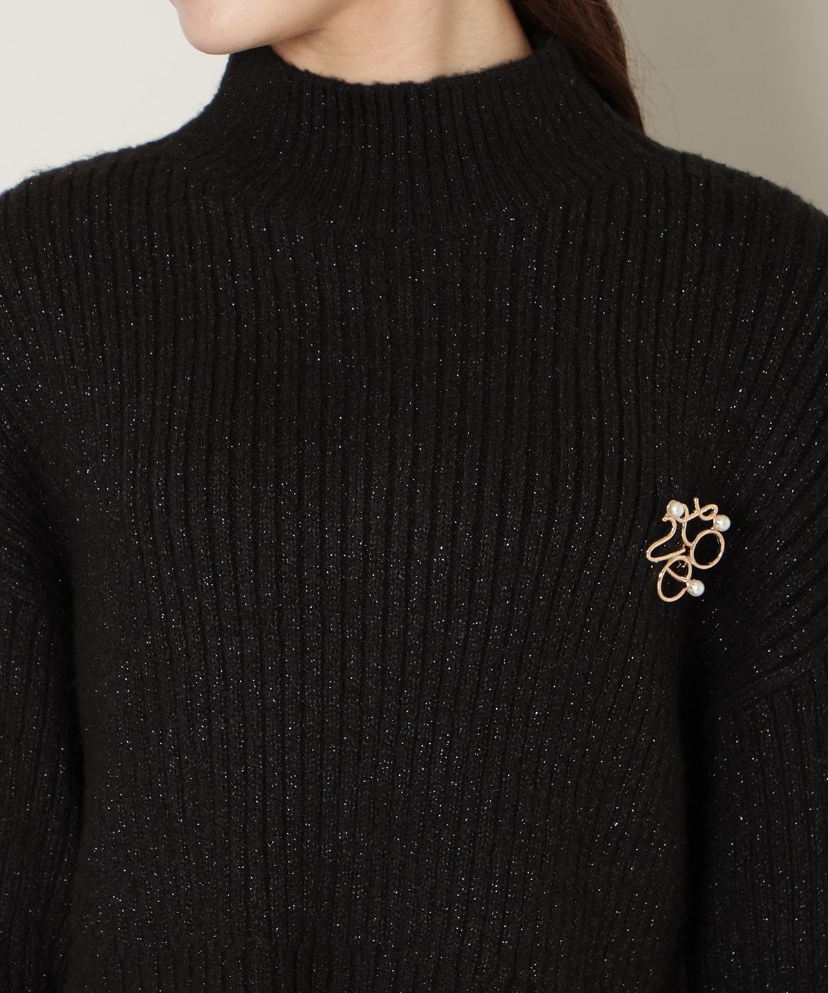 【12/5(fri)10時発売】ブローチ付きクロップドラメニット