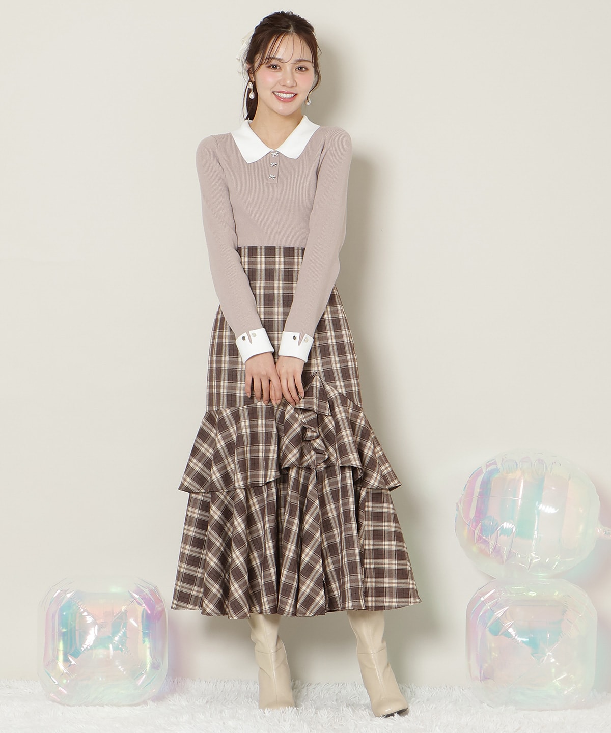 【1/1(thu)10時発売 New Year's Item】ポロカラーリブニット