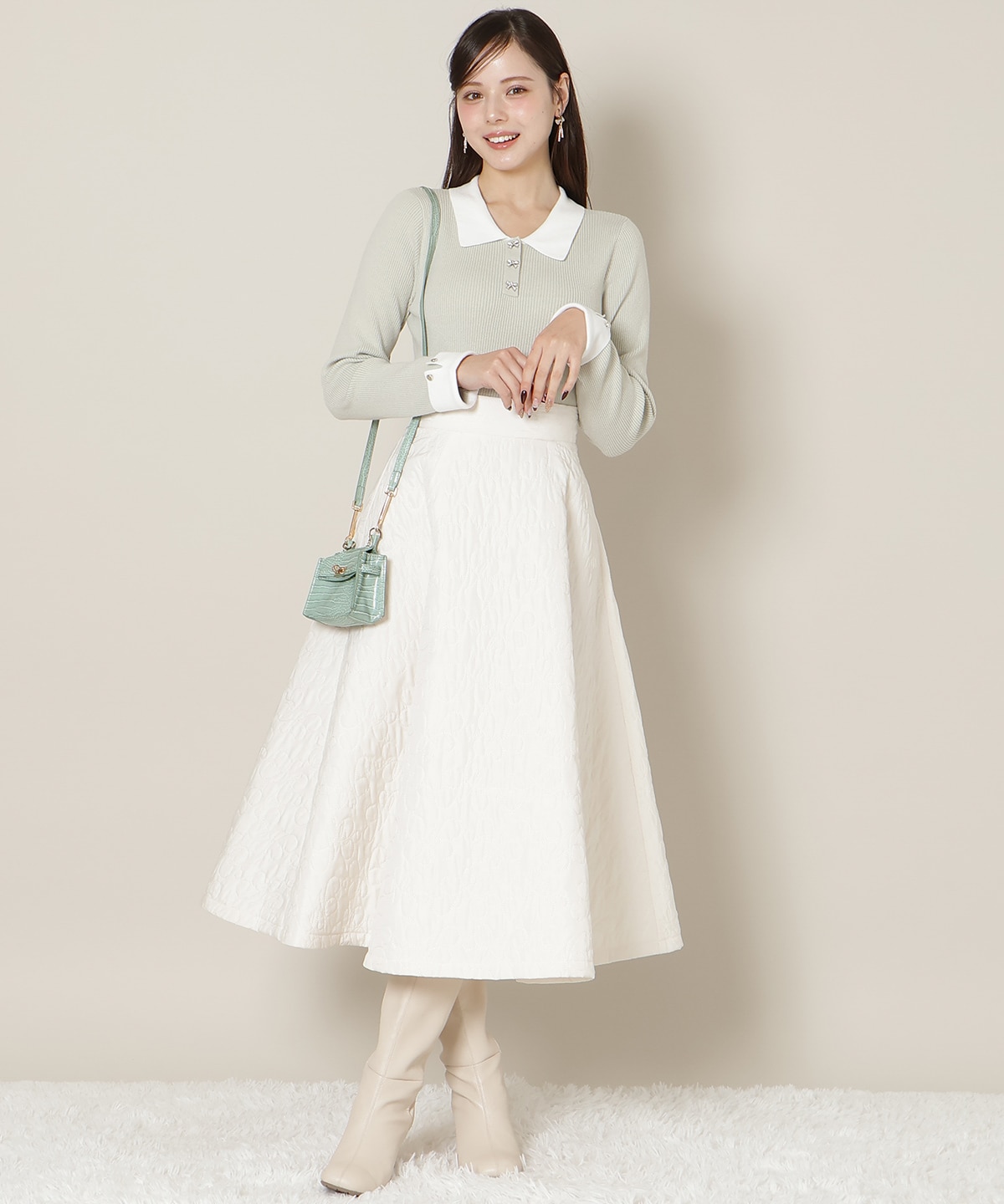 【1/1(thu)10時発売 New Year's Item】ポロカラーリブニット