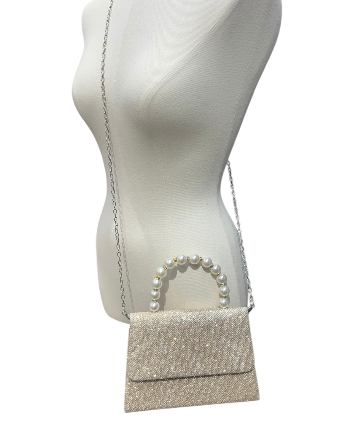 ラメパールハンドバッグ