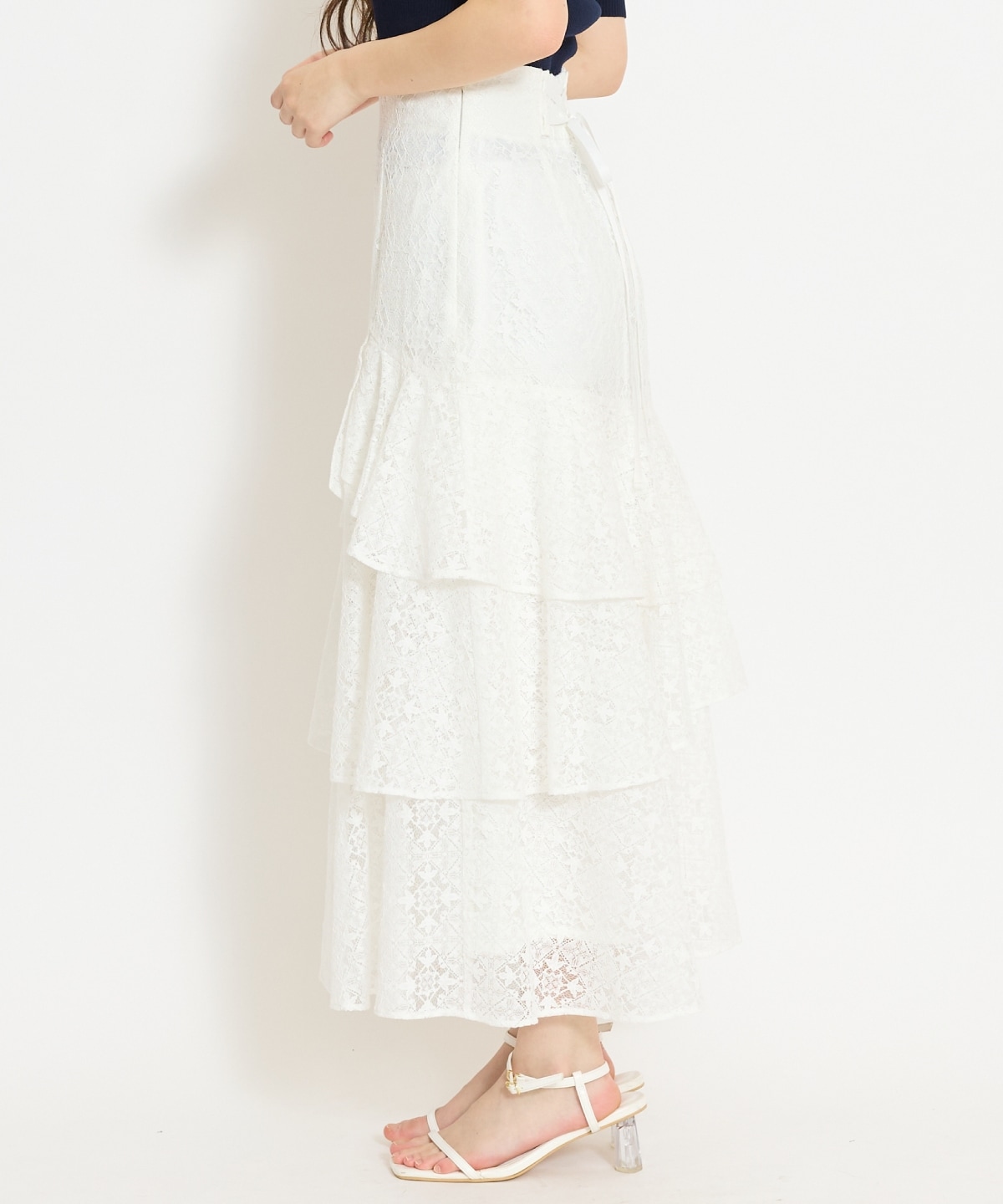 アシメティアードレーススカート