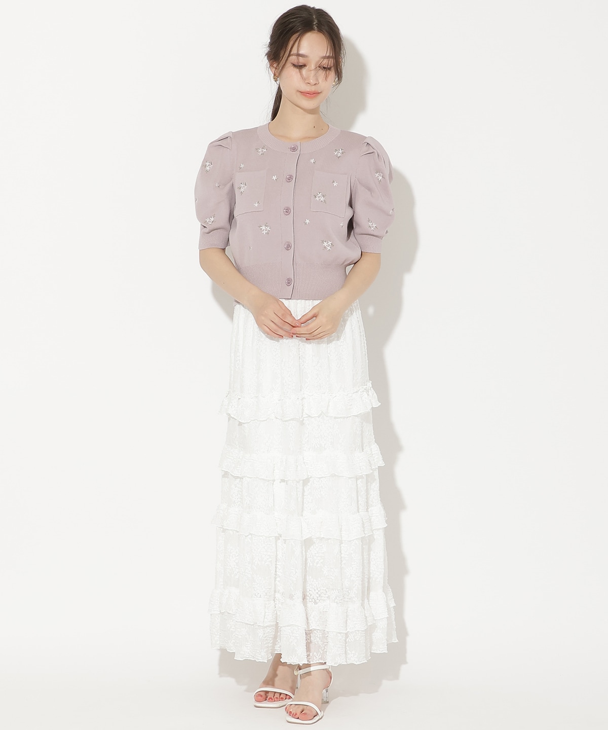 レースフリルティアードスカート