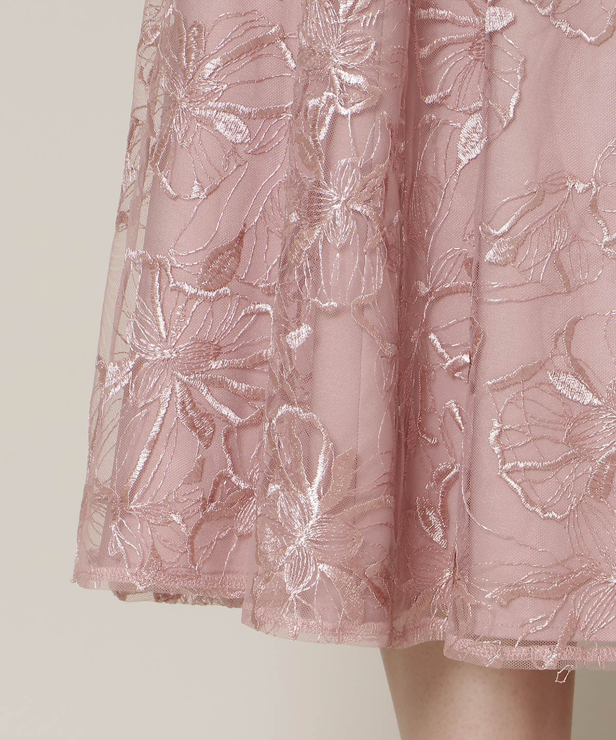 パネルラインフラワーレースワンピース