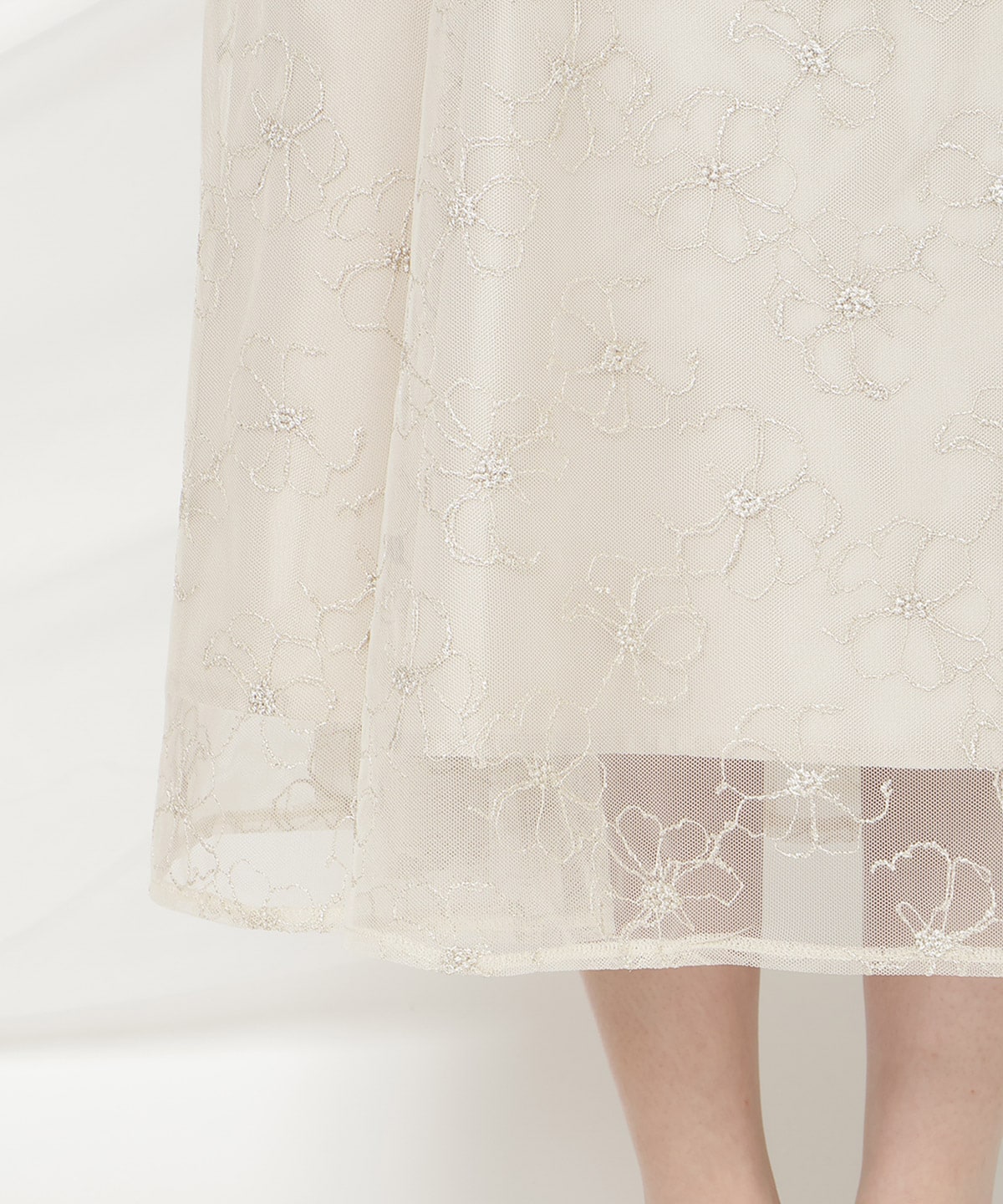 パイピングラインレースフリルワンピース