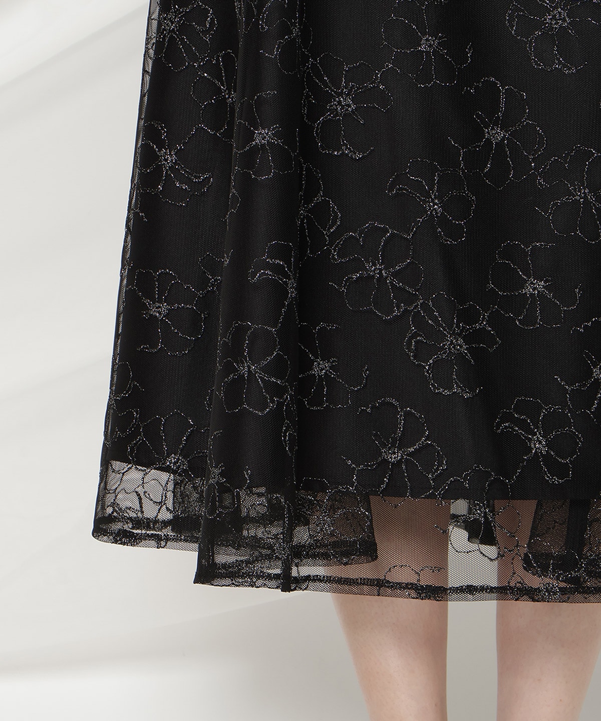 パイピングラインレースフリルワンピース