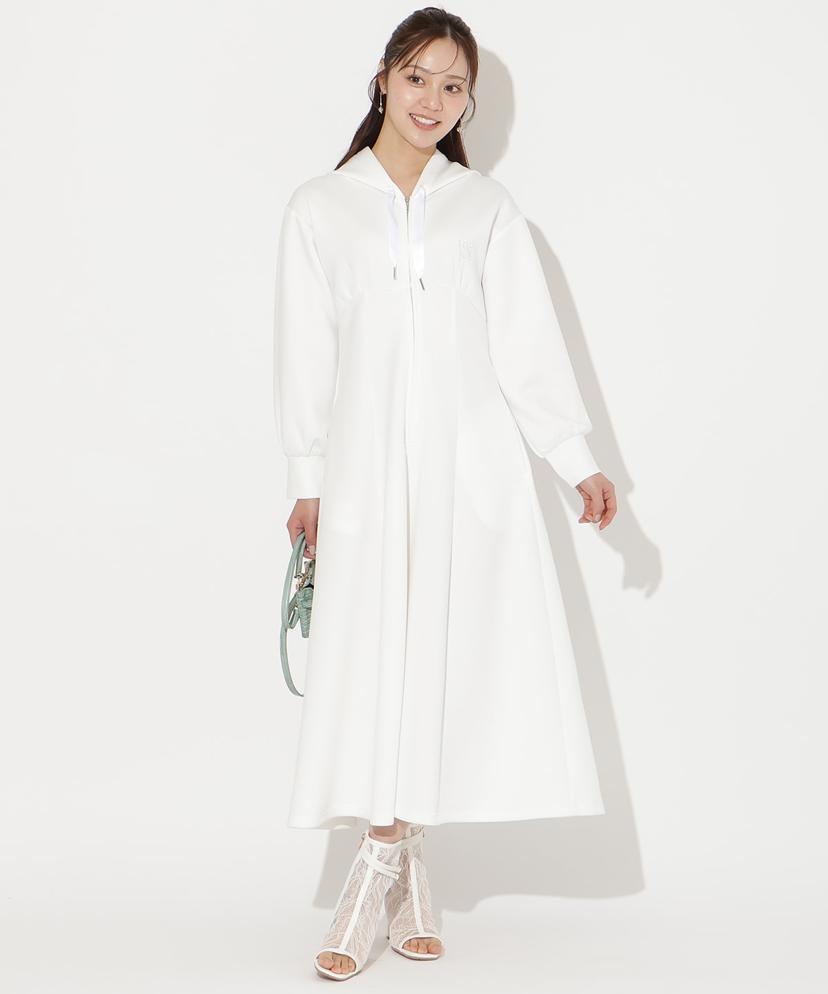 【2/27(fri)20時発売】ハイウエスト切替パーカーワンピース