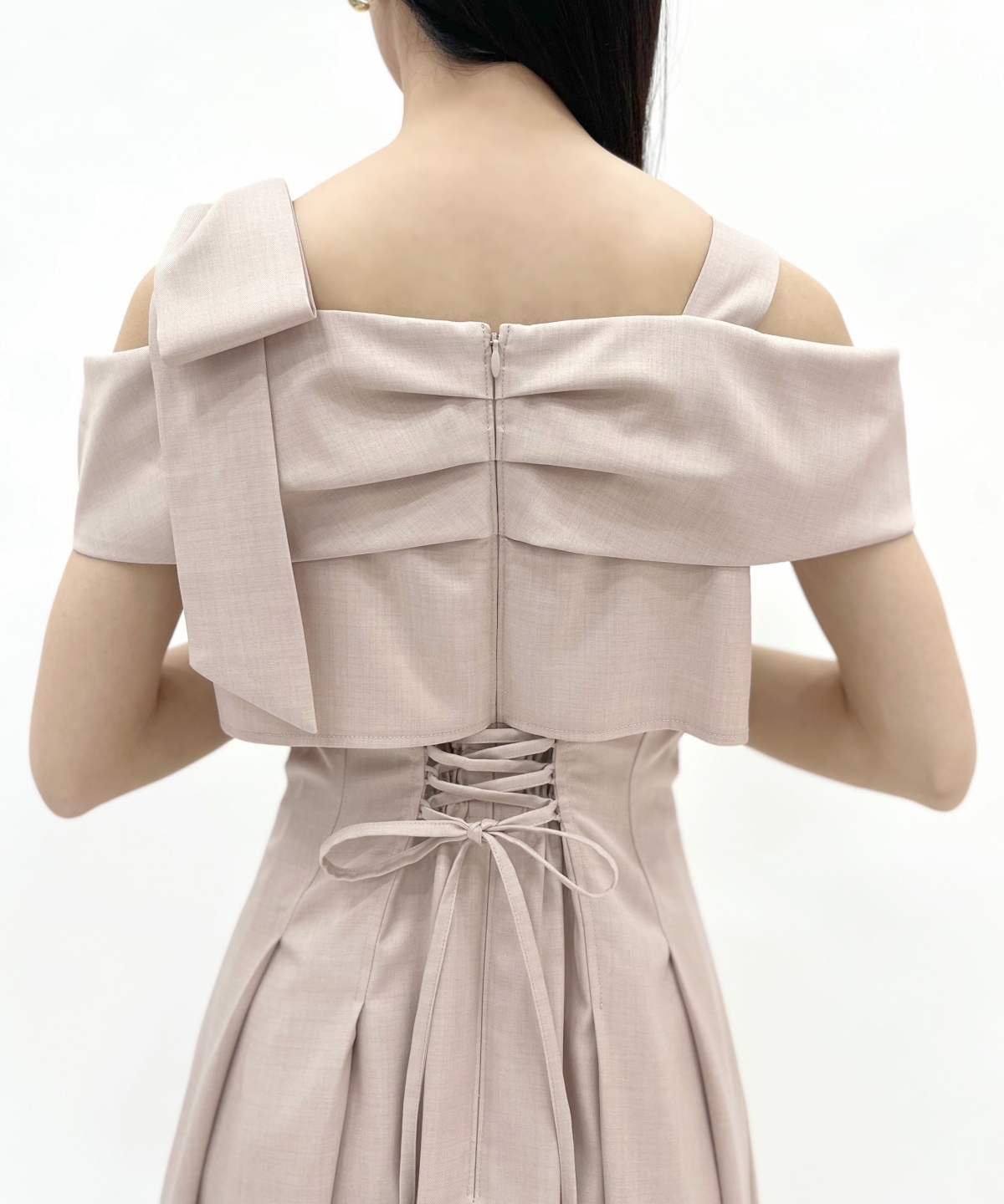 アシメリボンレイヤードワンピース