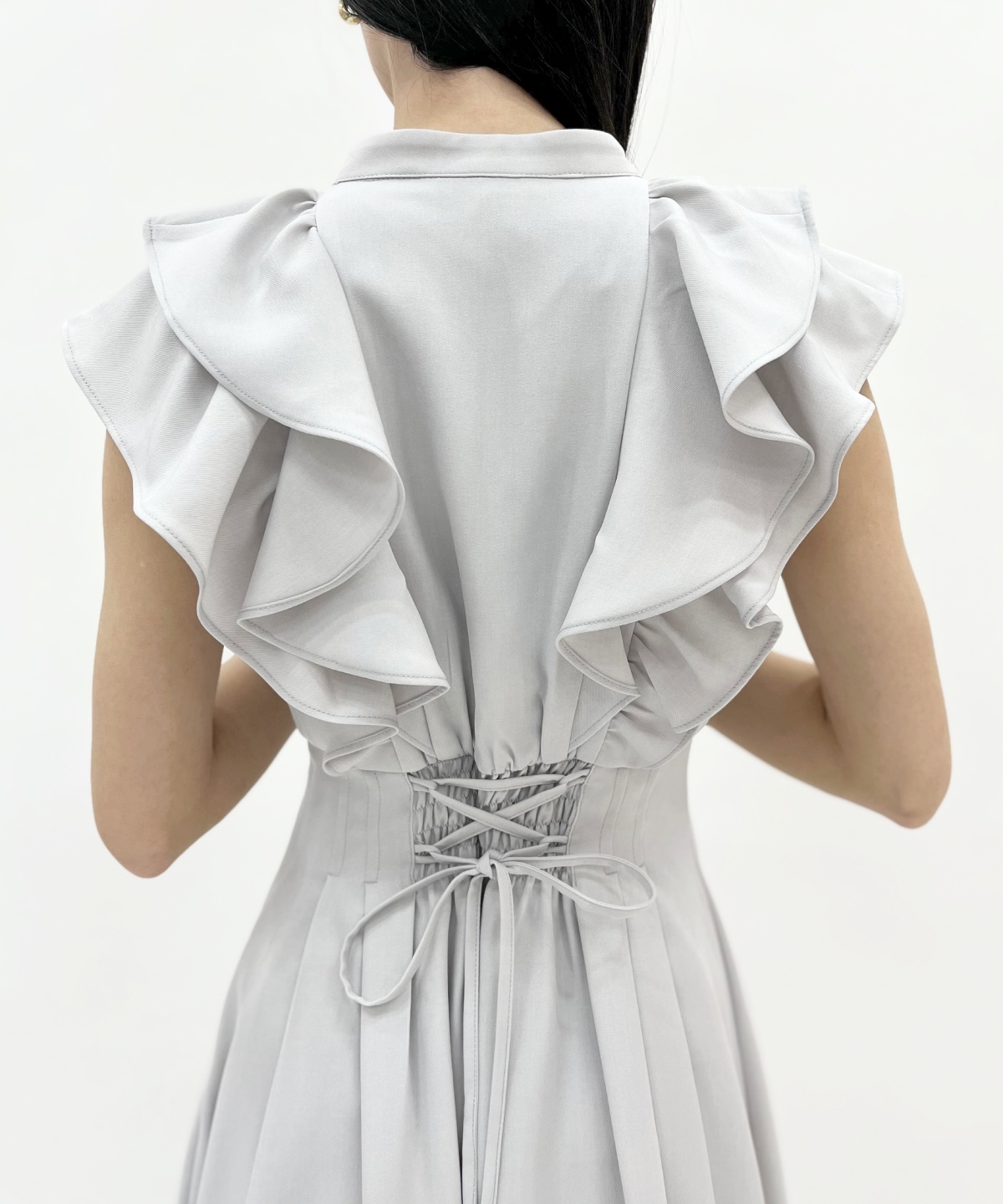ナローリボンラッフルフリルワンピース