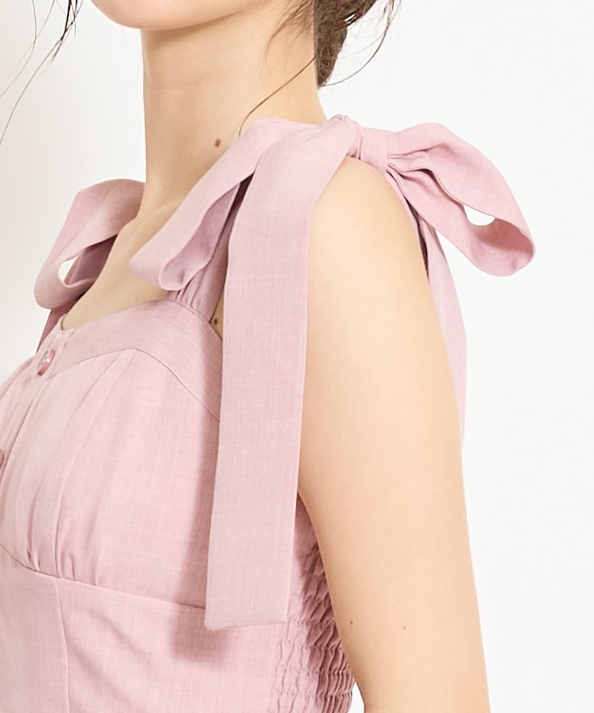 【4/24(fri)10時予約開始】リボンショルダーギャザーワンピース