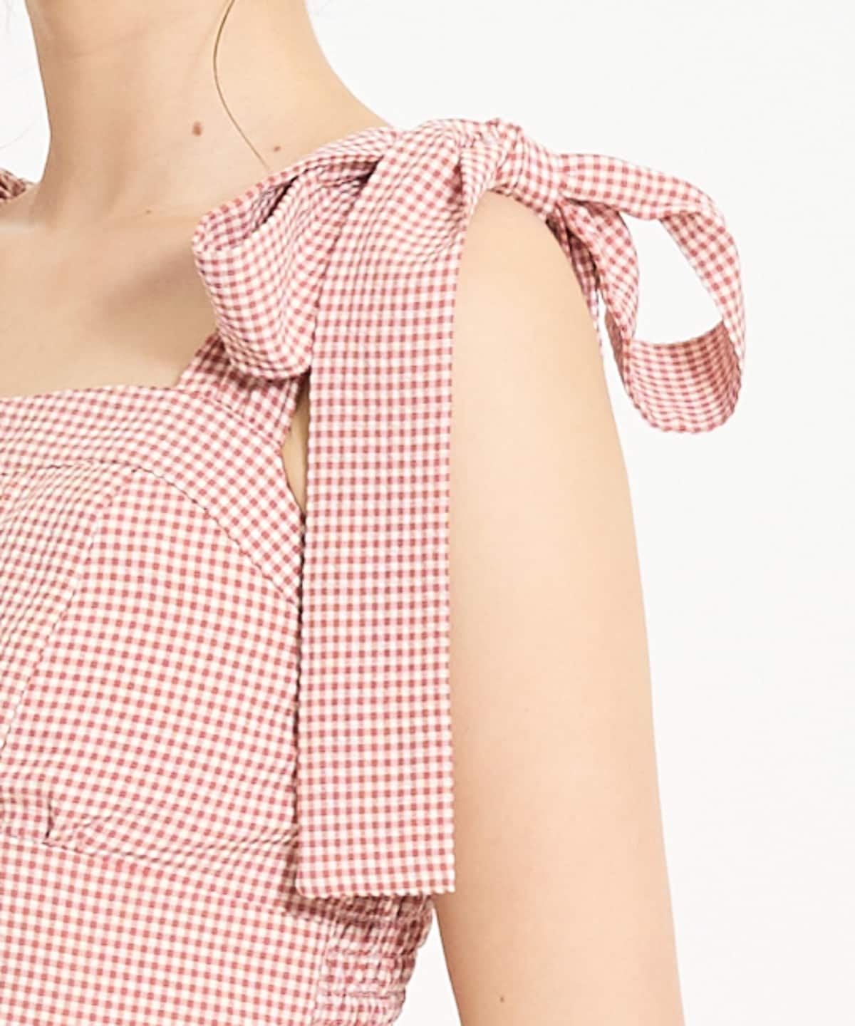 【4/24(fri)10時予約開始】リボンショルダーギャザーワンピース