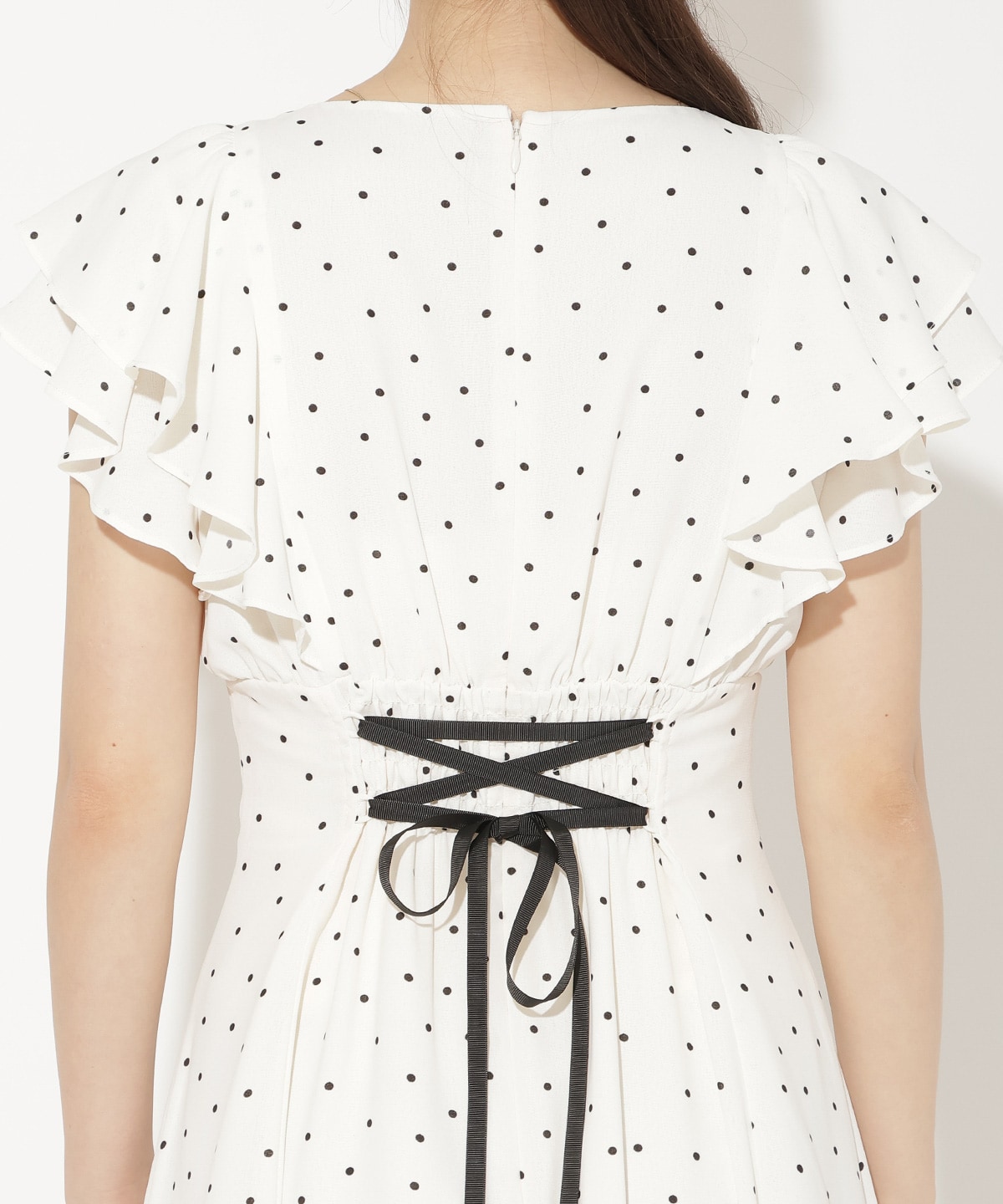 フリルスリーブフレアワンピース