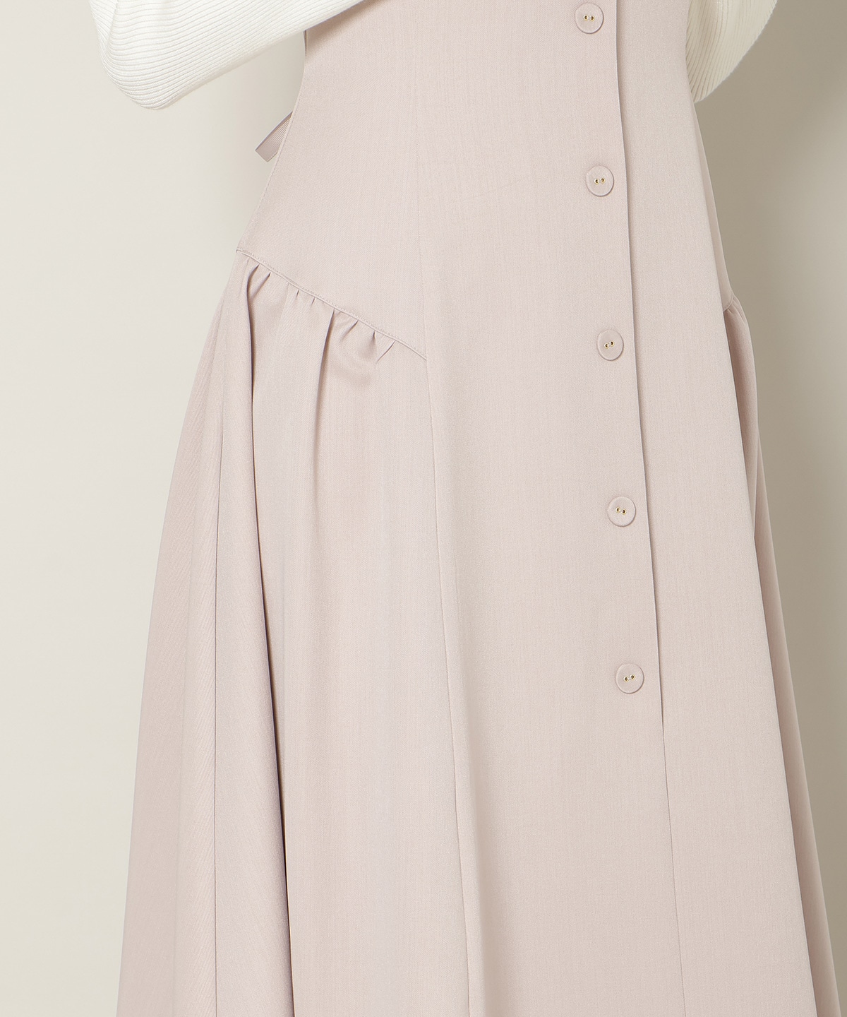 ギャザー切替ストラップキャミワンピース