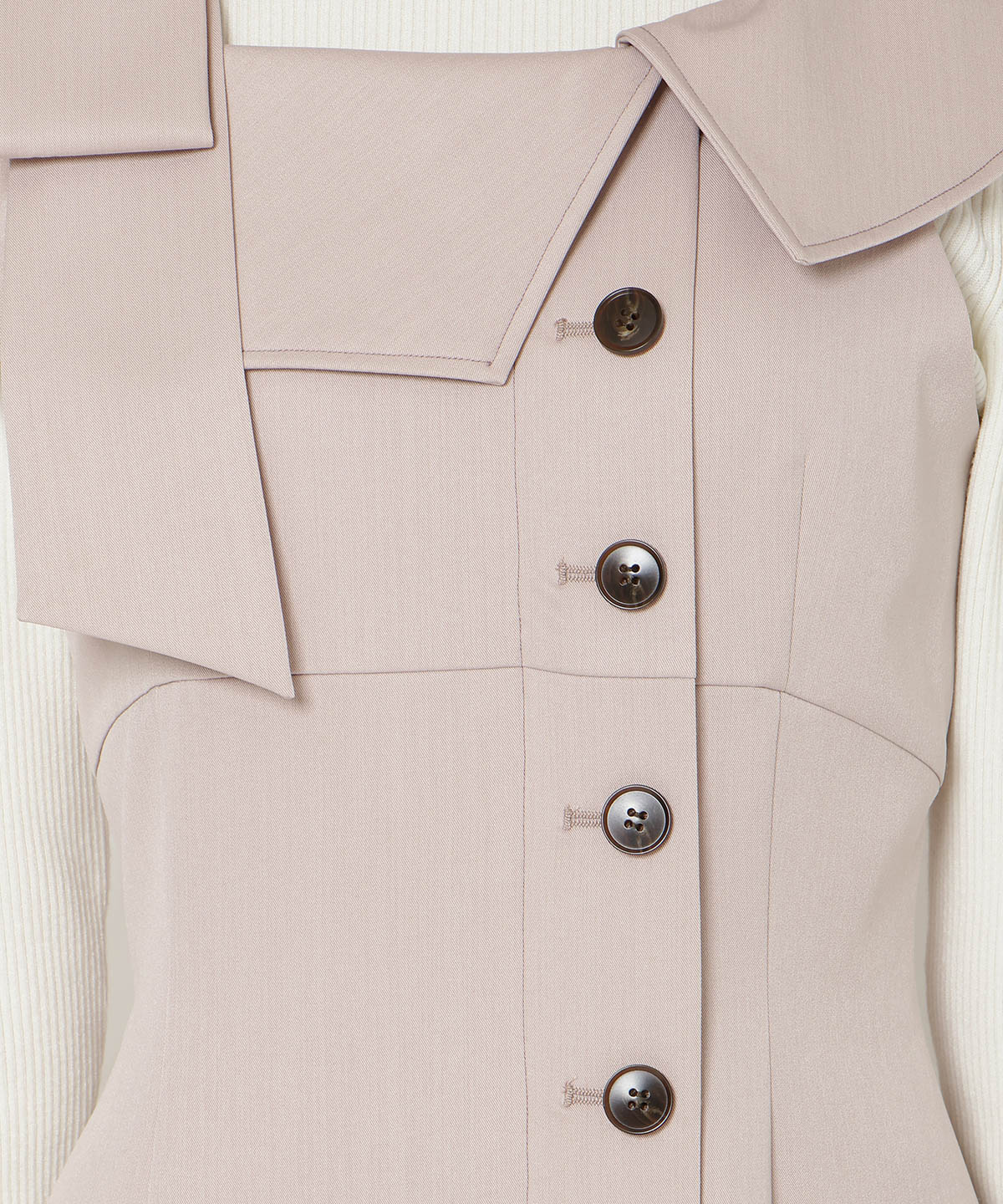 アシンメトリーリボンショルダーワンピース