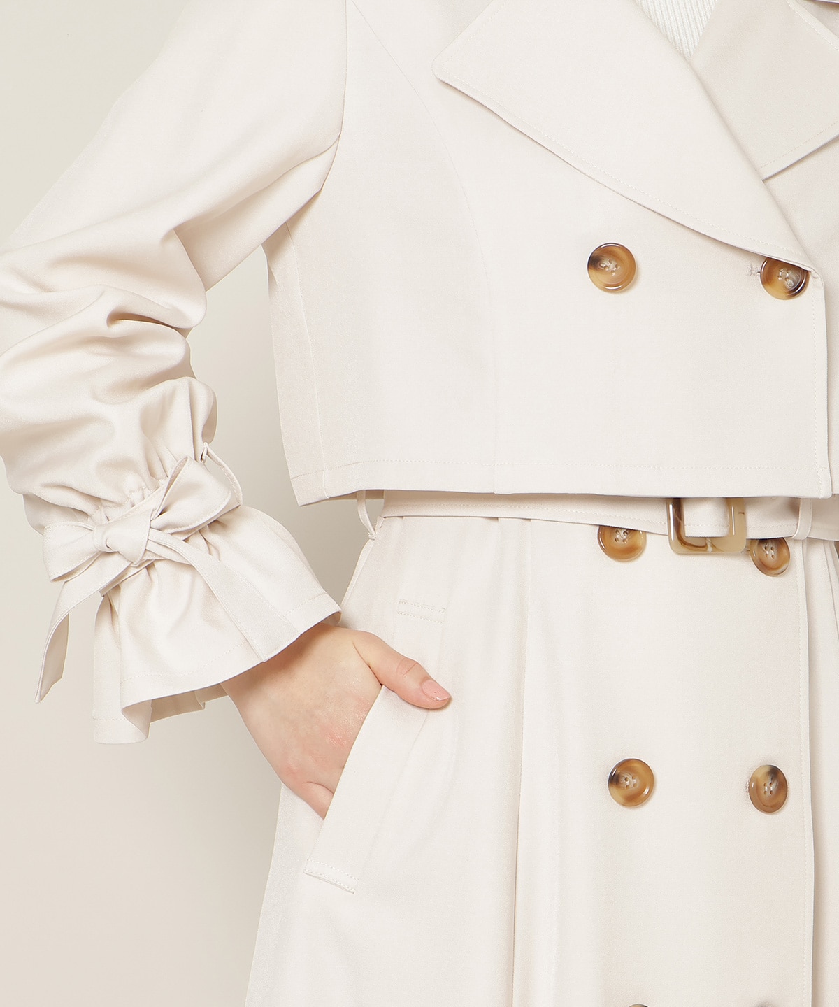 リボンスリーブ3WAYトレンチコート