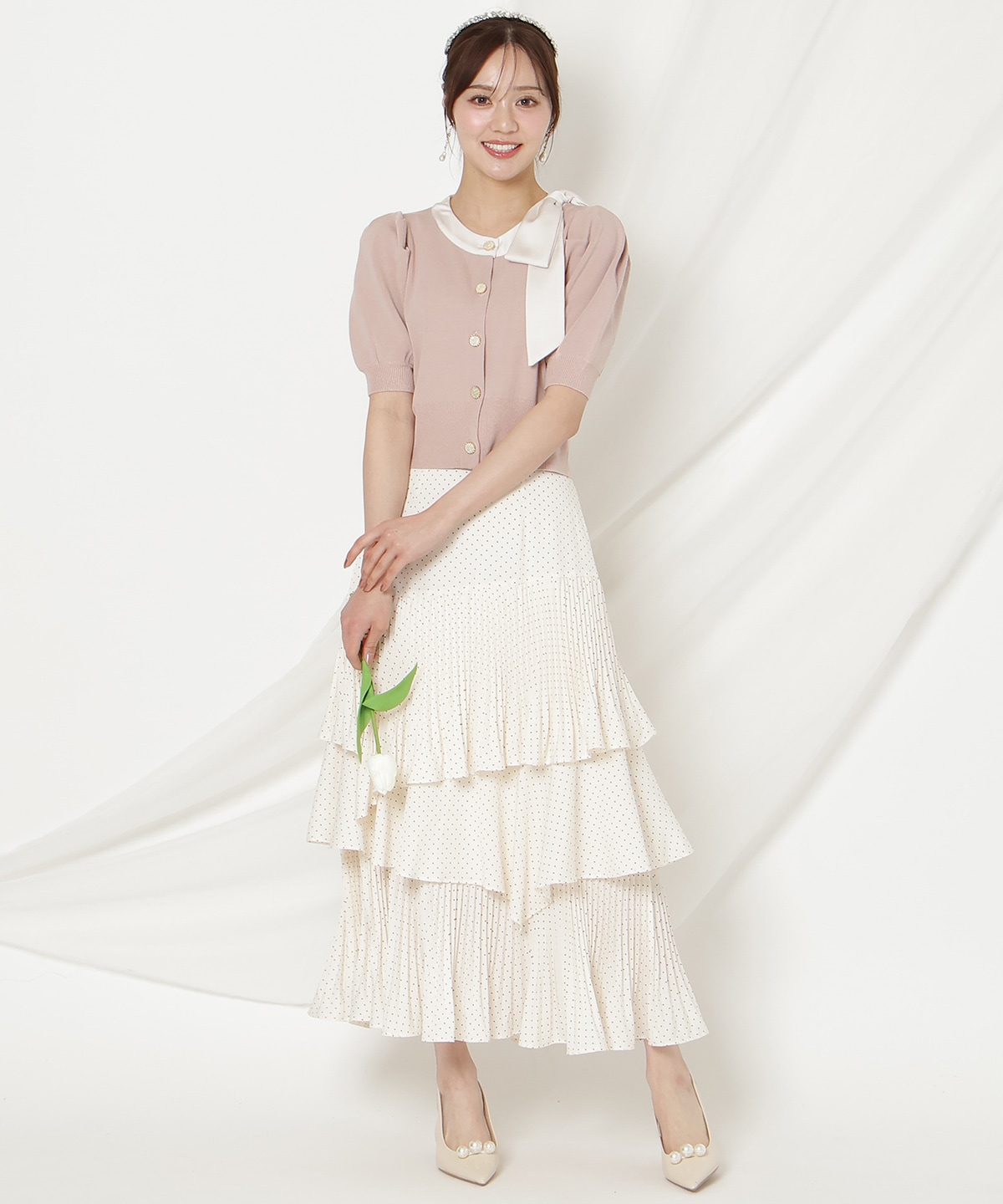 【2/27(fri)発売】リボンパフカーディガン