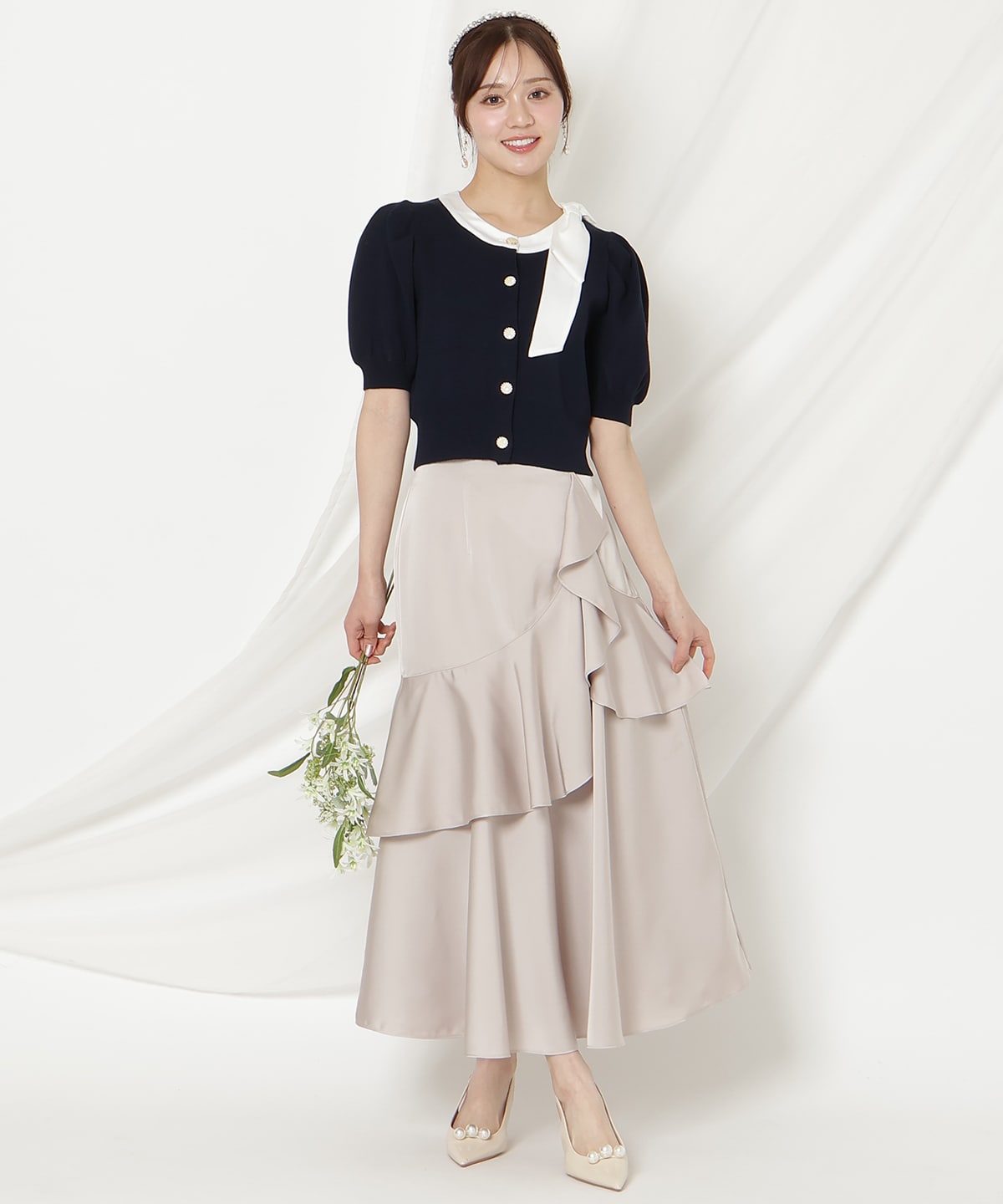 【2/27(fri)発売】リボンパフカーディガン