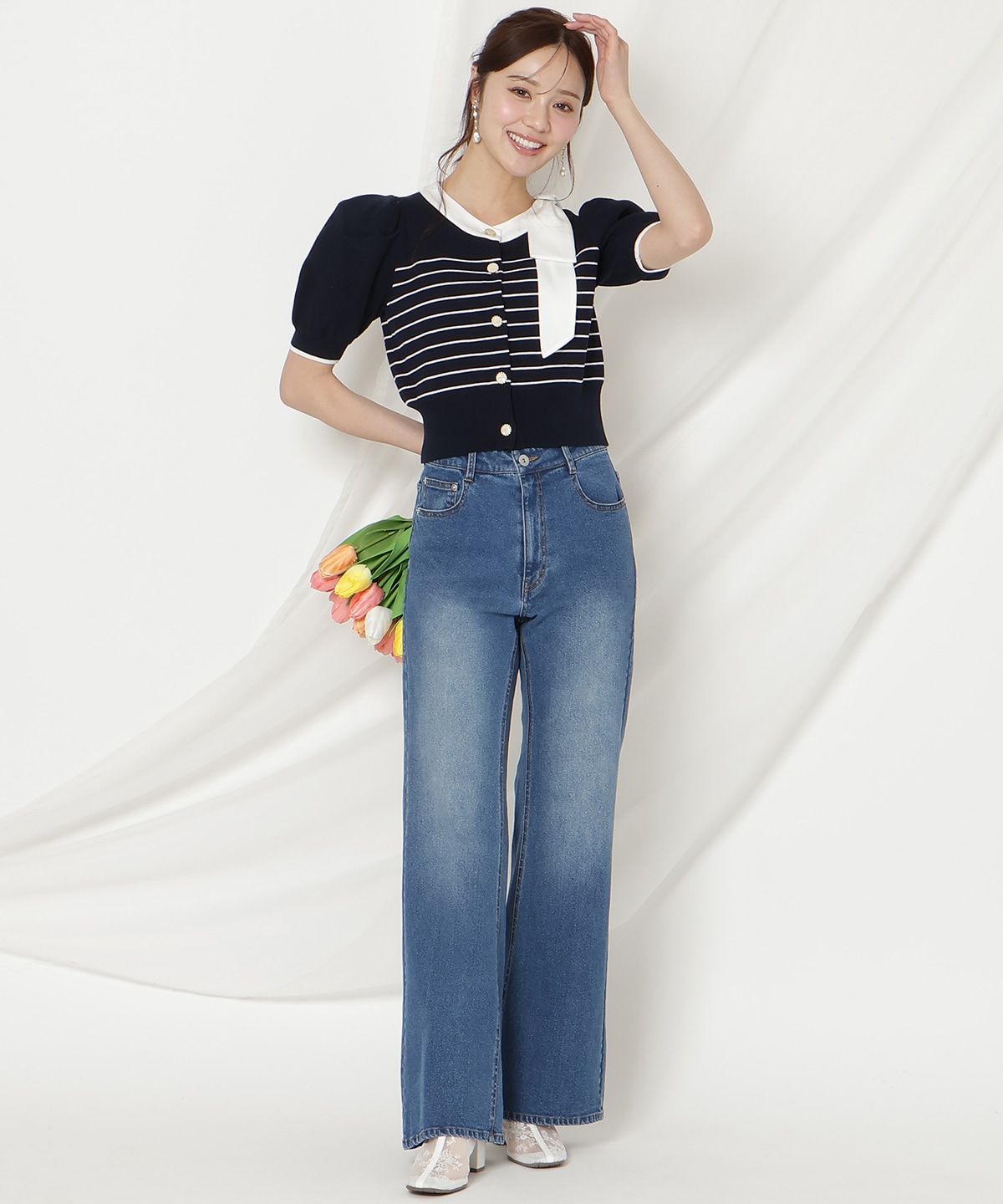 【2/27(fri)発売】リボンパフカーディガン