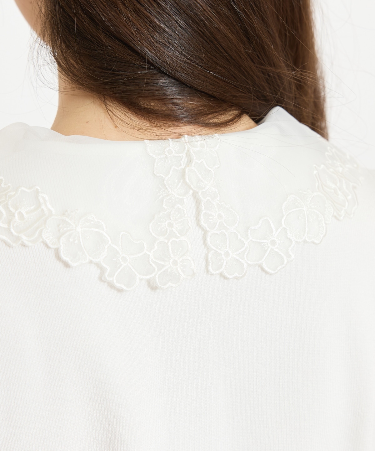 シアーレースカラーカーディガン