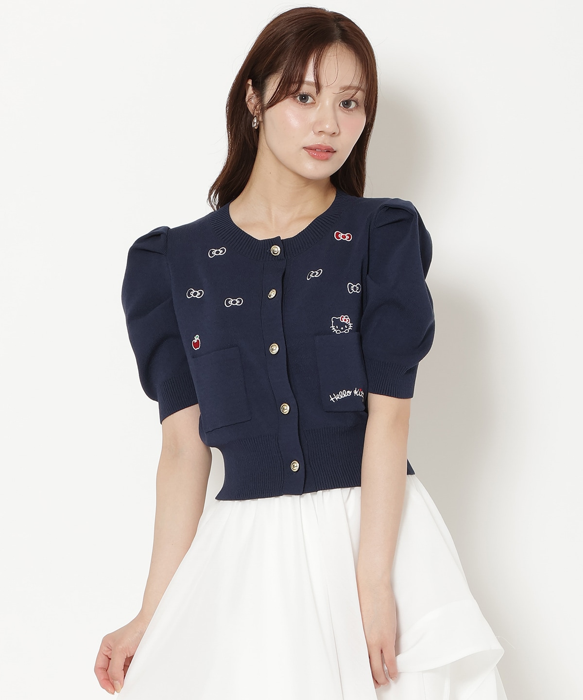 【7/16(thu)10時予約開始】WILLSELECTION×HELLO KITTY 刺繍ニットカーディガン